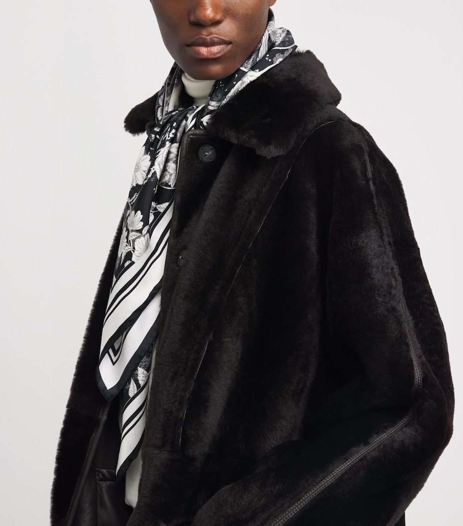 Ram Shearling Reversible Coat DARK BROWN Image 7