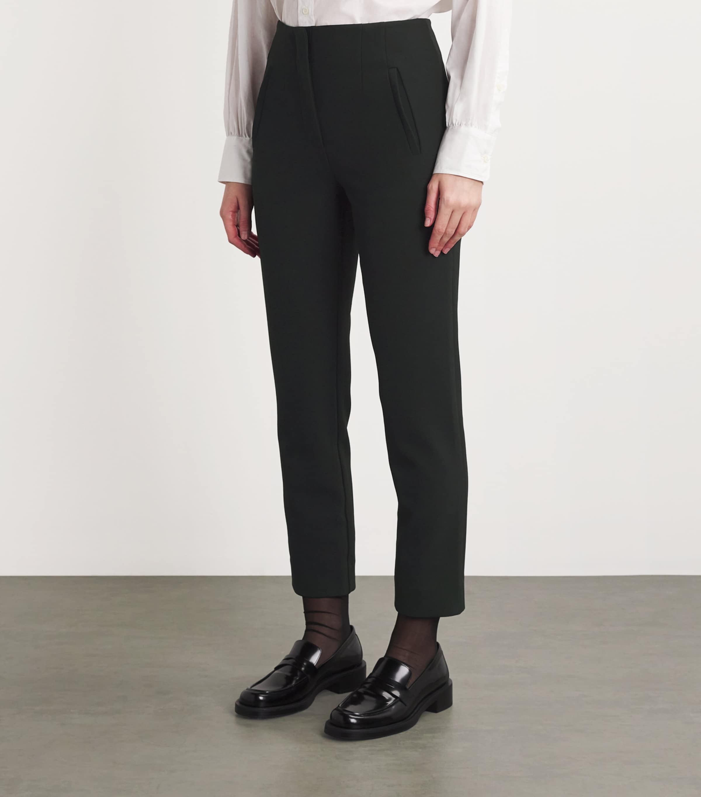 Veronica Beard Womens Cropped Skinny Stila Trousers Black Image 3