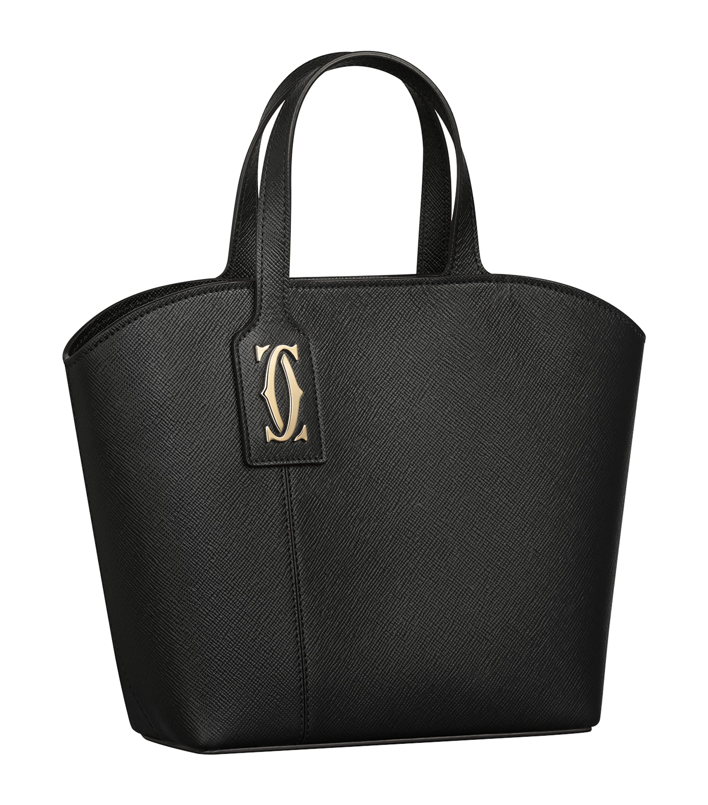 Mini Leather C de Cartier Tote Bag BLACK Image 1