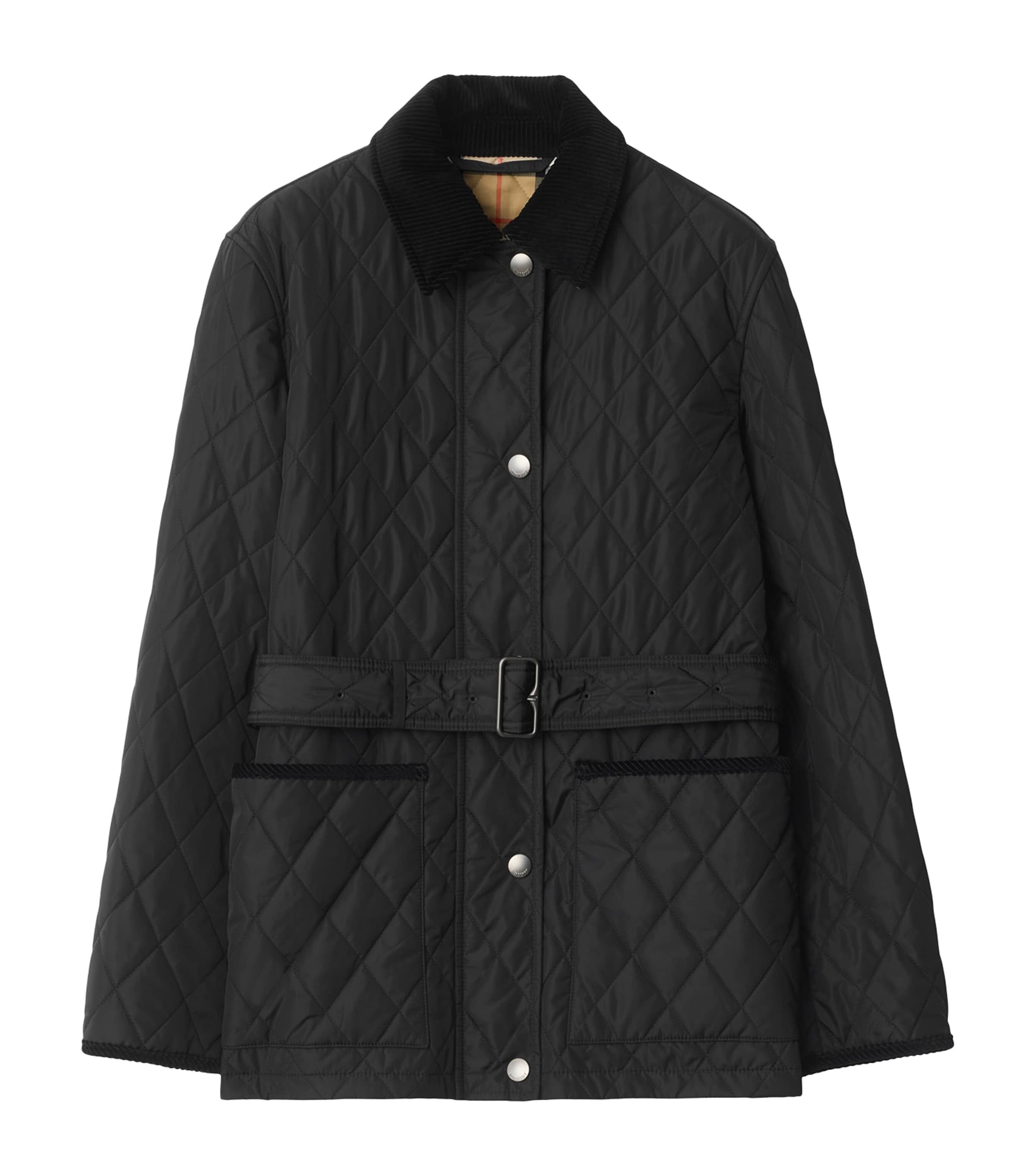 Burberry Quilted Belted Field Jacket In Black