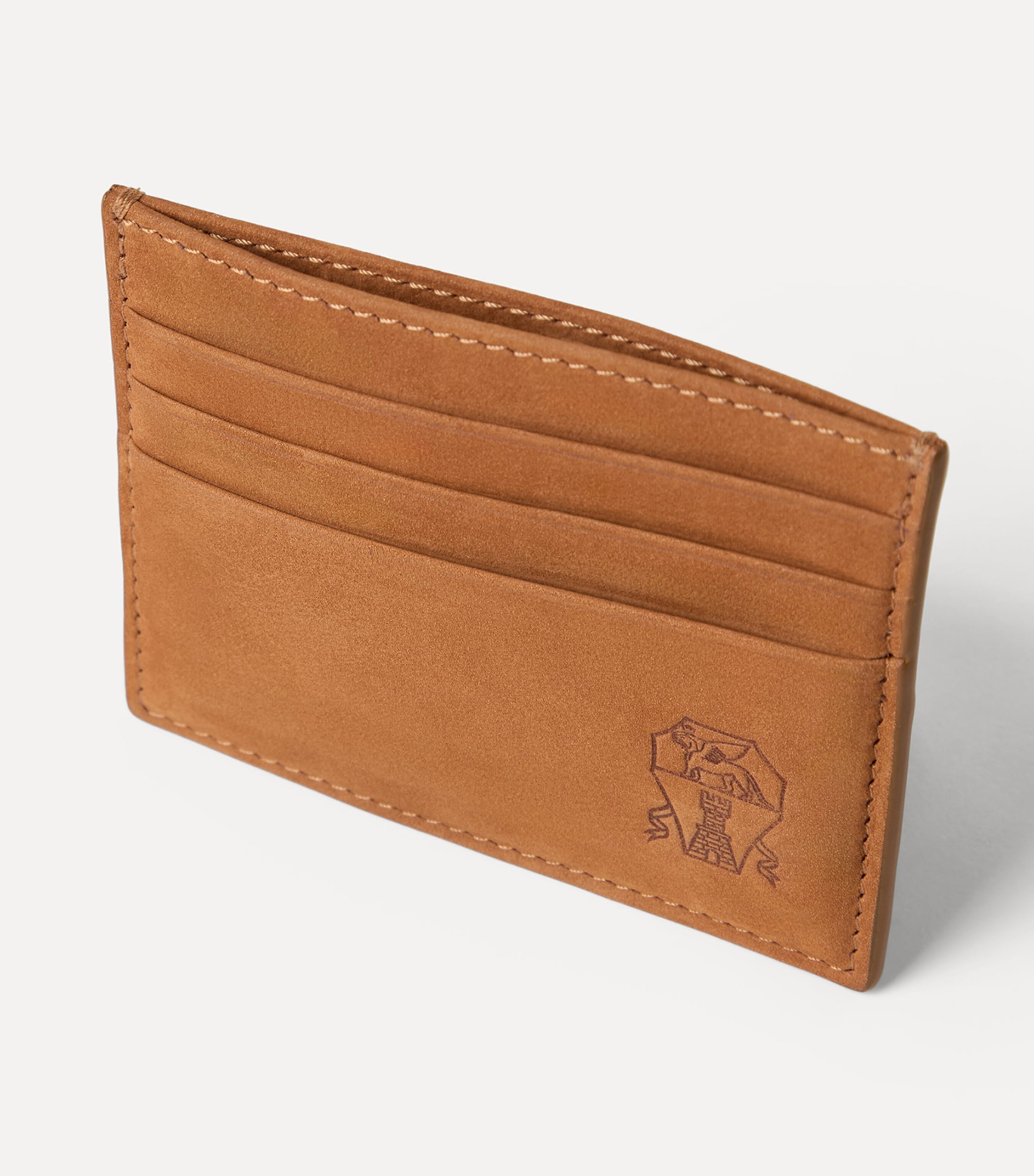 Brunello Cucinelli Nubuck Logo Card Holder Image 4