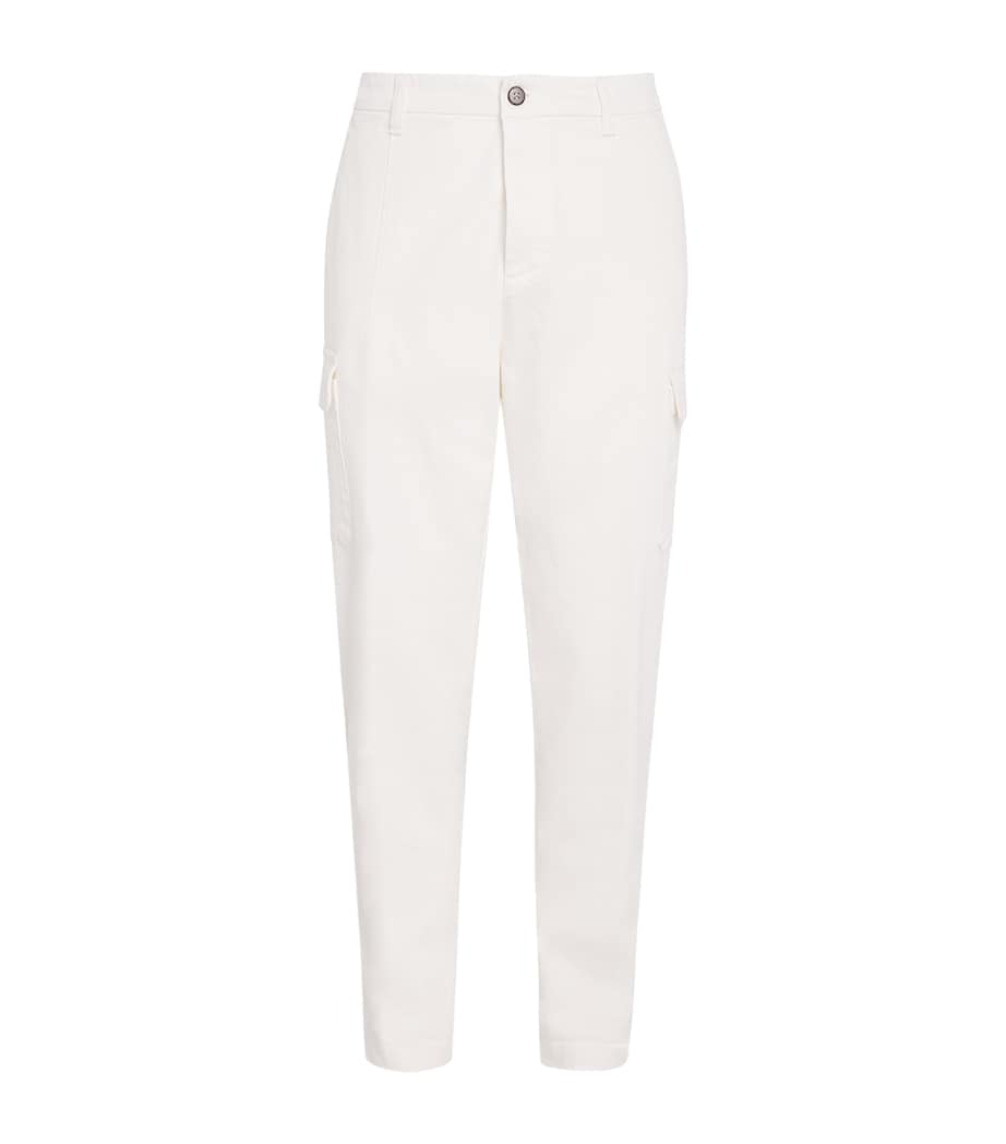 Stretch-Cotton Cargo Trousers BIANCO Image 1