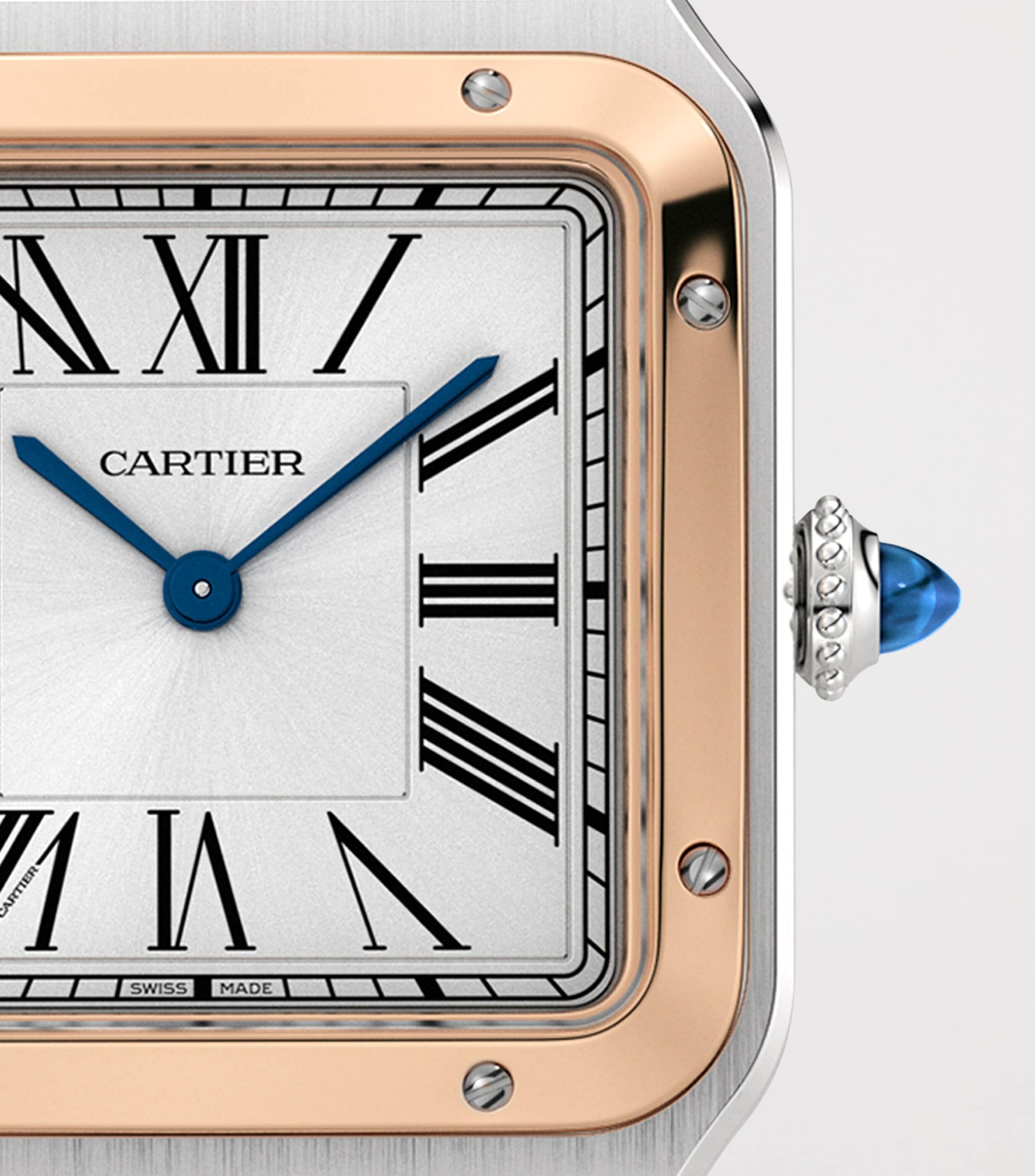 Large Rose Gold and Sapphire Santos-Dumont Watch 31.4mm ROSE GOLD Image 8