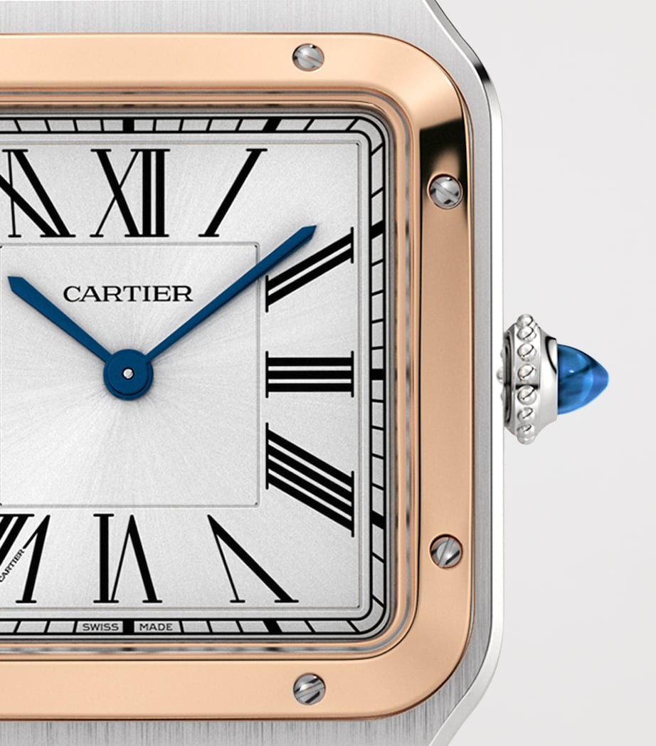Large Rose Gold and Sapphire Santos-Dumont Watch 31.4mm ROSE GOLD Image 8