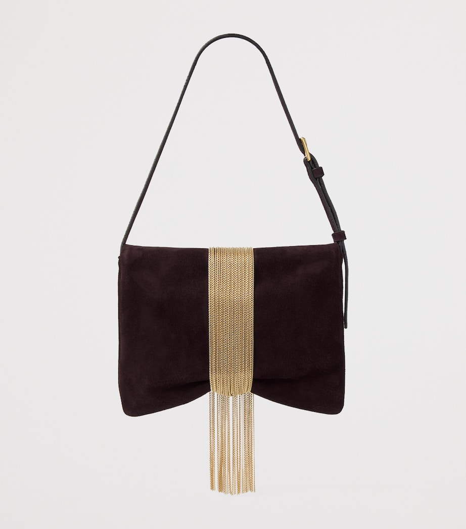 Zandra Suede Embellished Shoulder Bag DEEP MERLOT/GOLD Image 4