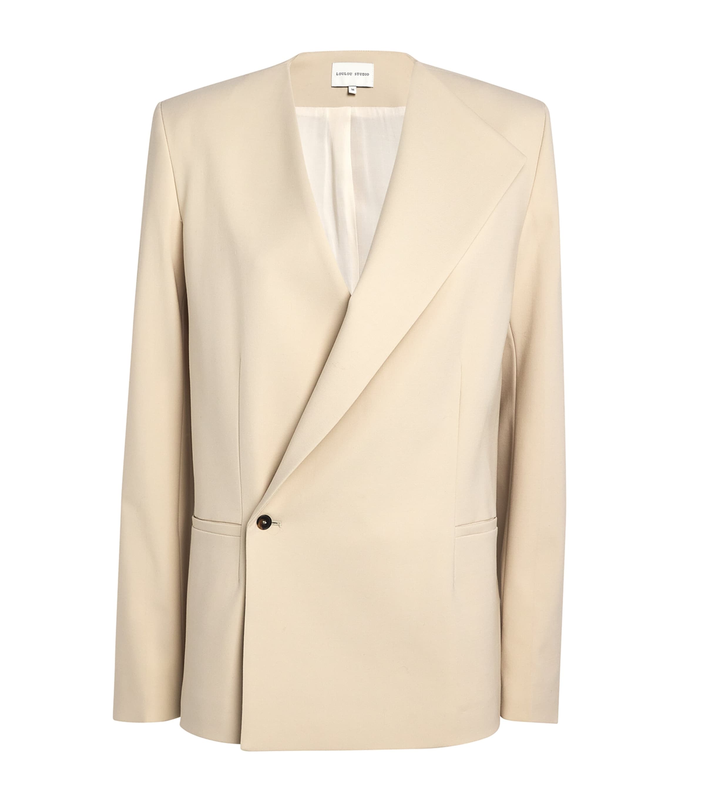 LOULOU STUDIO WOOL SINGLE-LAPEL NODO BLAZER
