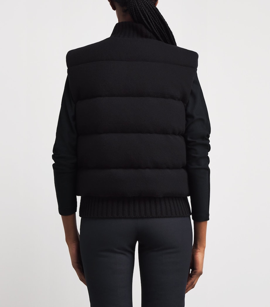 Merino Wool Down Puffer Gilet BLACK Image 4