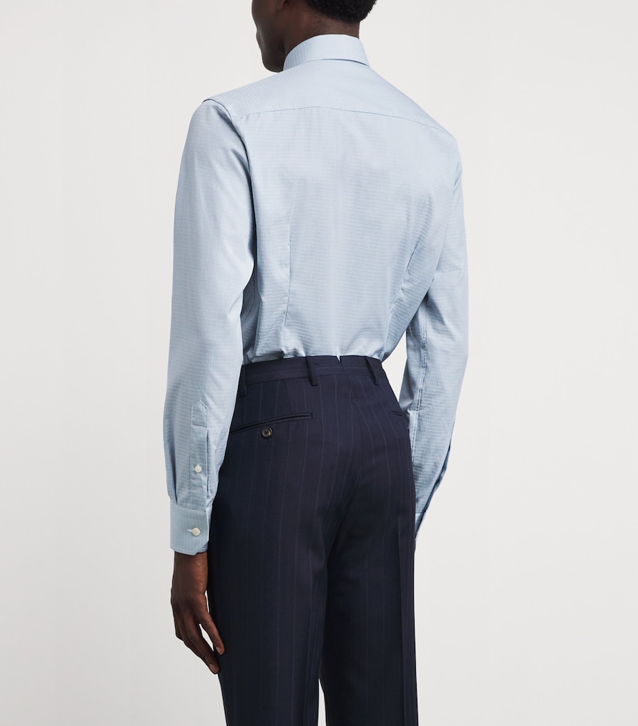 Cotton Dobby Stripe Shirt MID BLUE Image 4