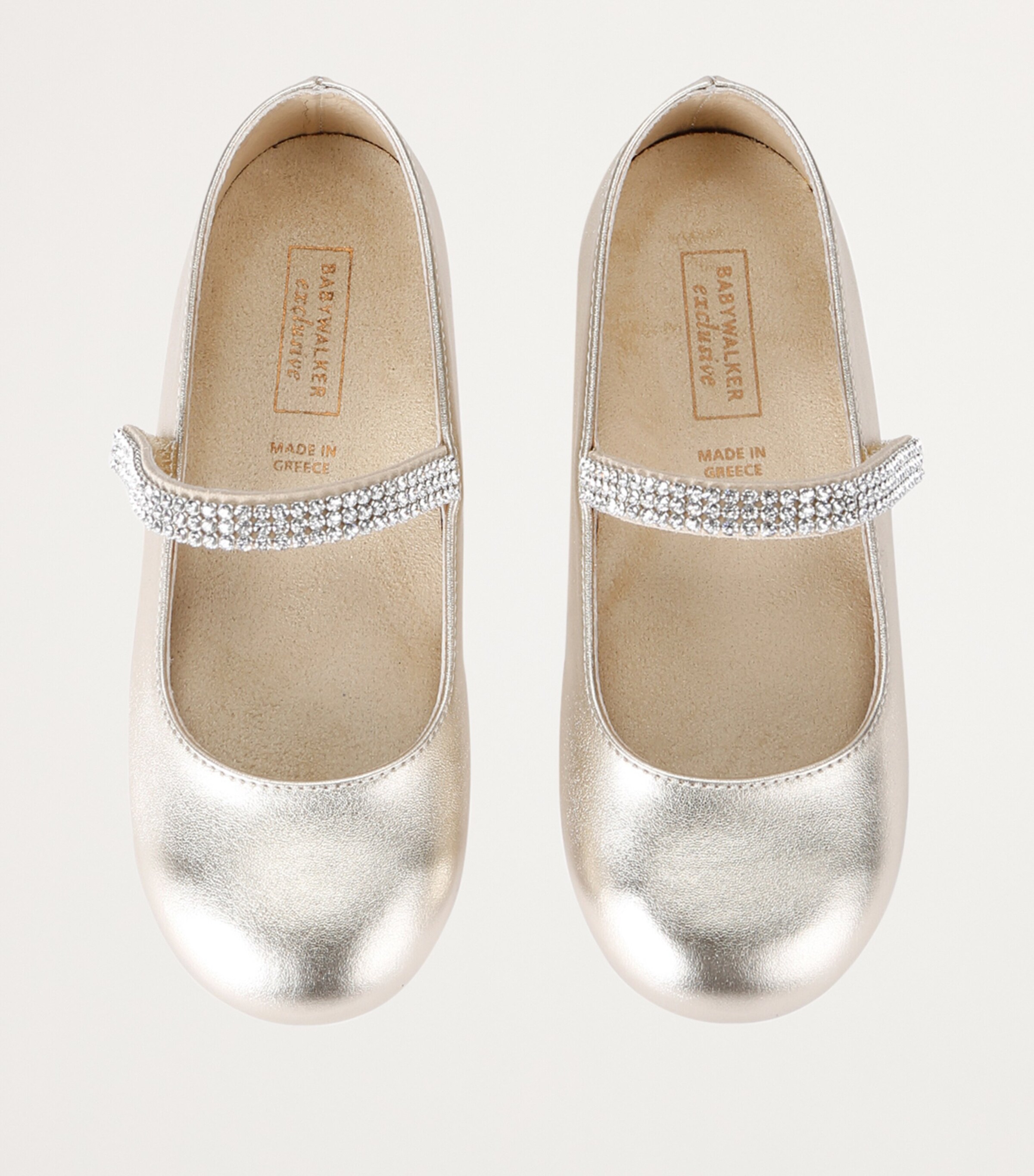 BabyWalker Crystal-Strap Ballet Flats Gold Image 4