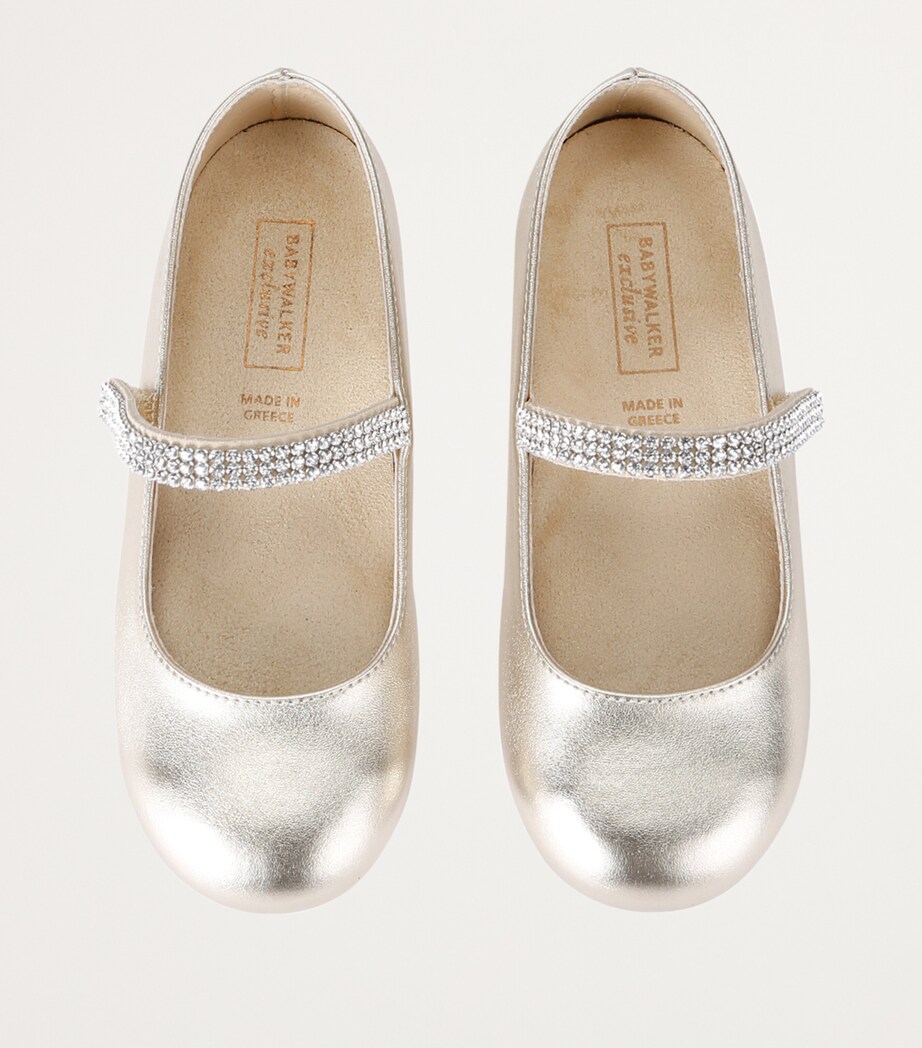 BabyWalker Crystal-Strap Ballet Flats Gold Image 4