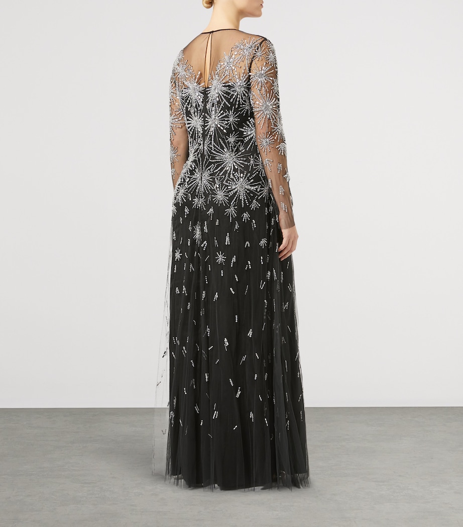 Tulle Embellished Maxi Dress BLACK Image 3