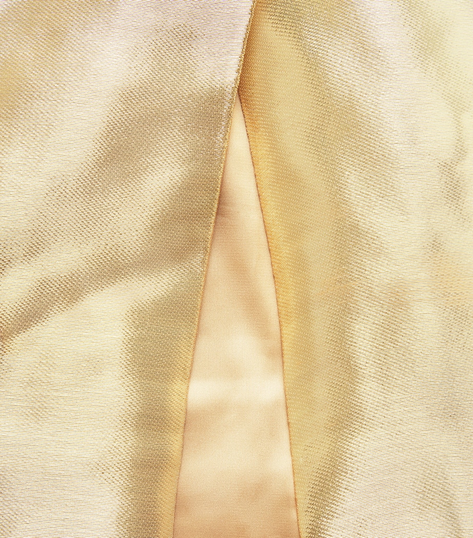 Cult Gaia Womens Satin Strapless Ficklin Gown Gold Image 6