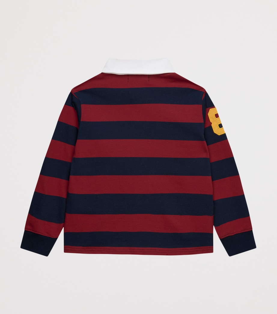 Trotters Cotton Nicholas Rugby Shirt (2-5 Years) Red/navy Stripe Image 2