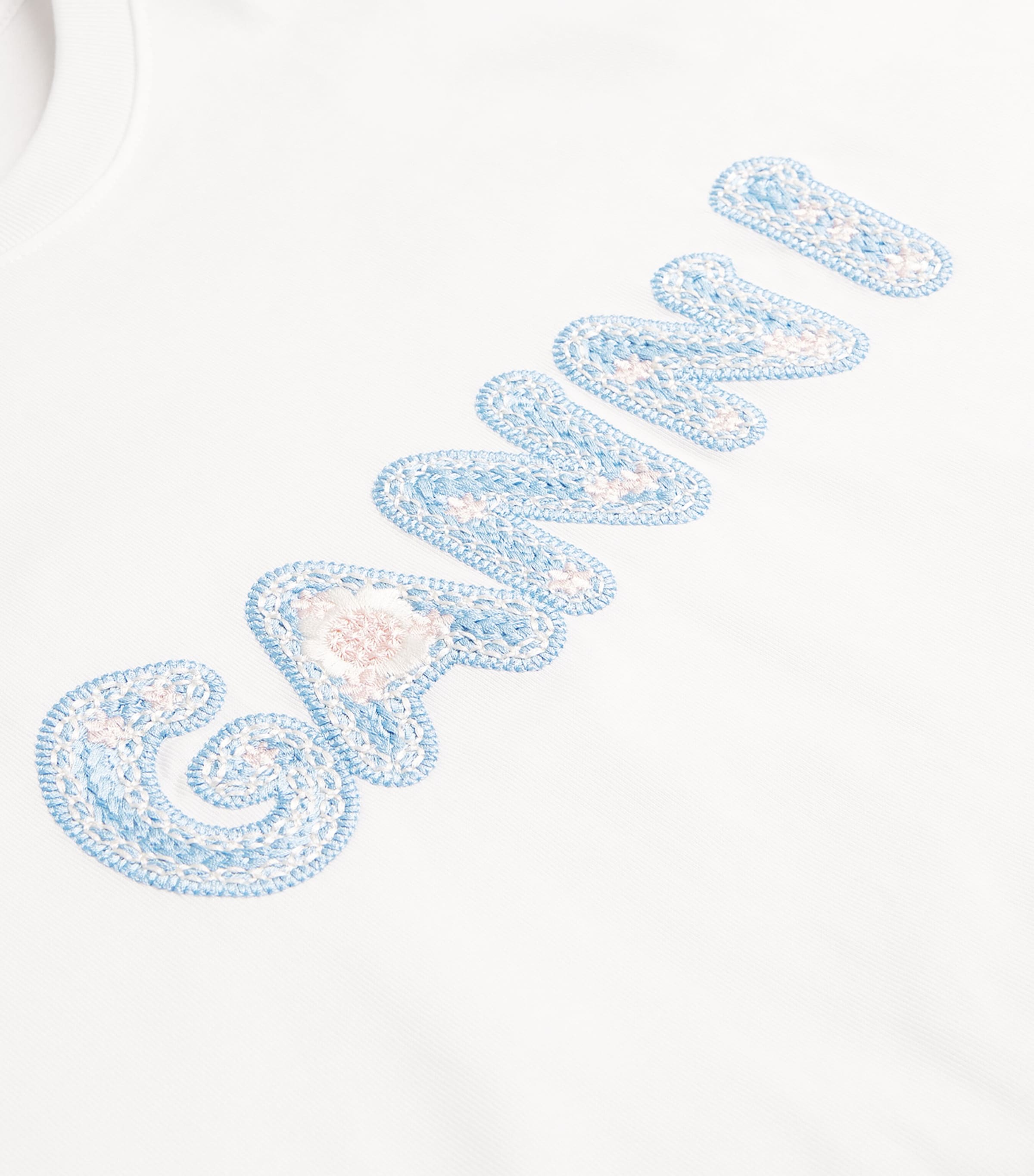 GANNI Womens Organic Cotton Logo T-Shirt Bright White Image 6