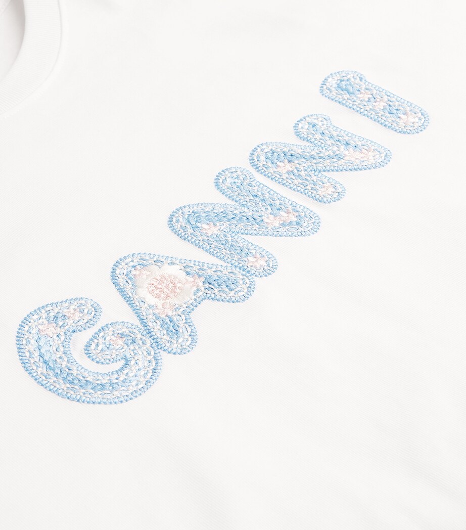 GANNI Womens Organic Cotton Logo T-Shirt Bright White Image 6