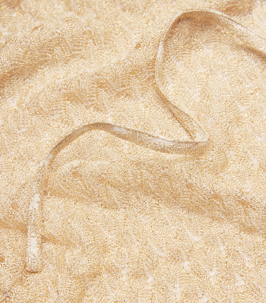 Metallic Tie Mini Skirt S10BYGOLD Image 5