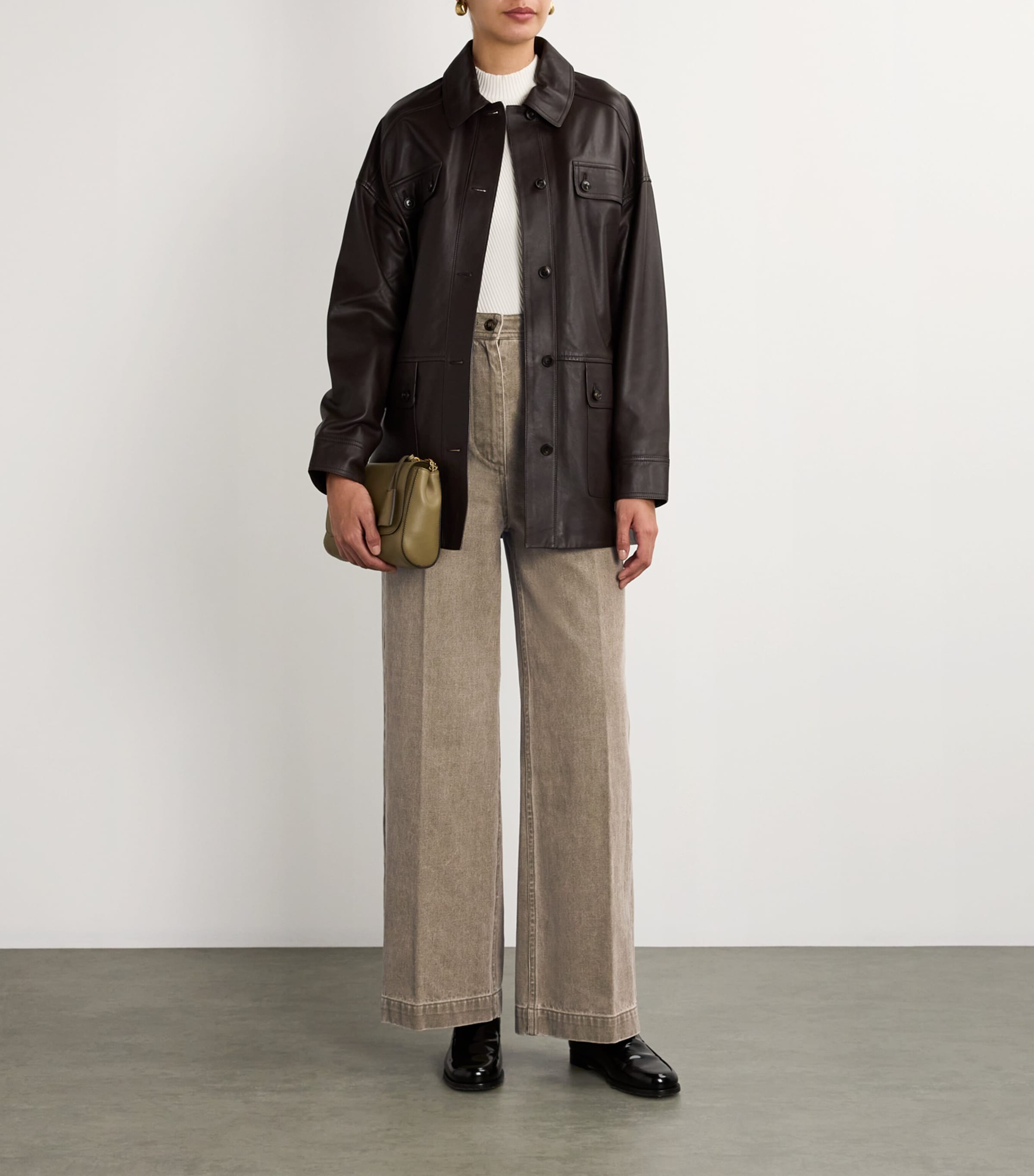 Yves Salomon Womens Wide-Leg Jeans Image 2