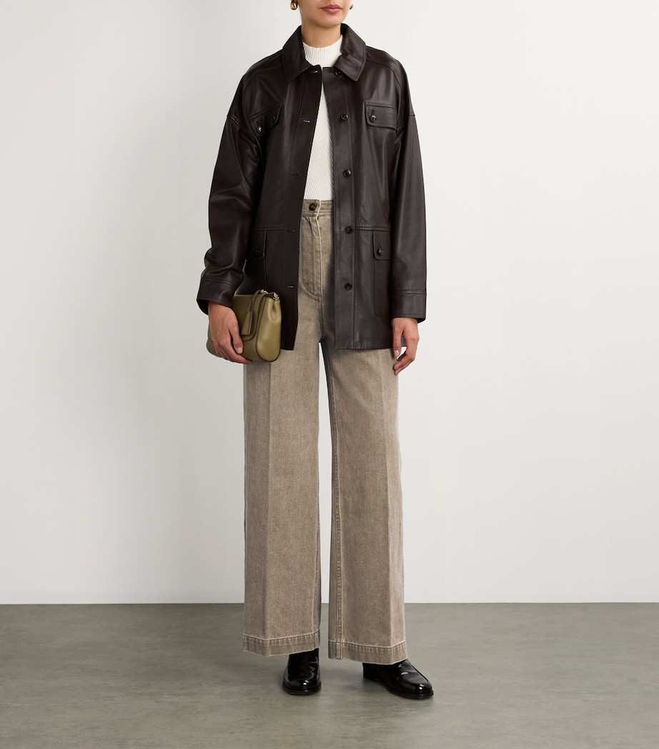 Yves Salomon Womens Wide-Leg Jeans Image 2