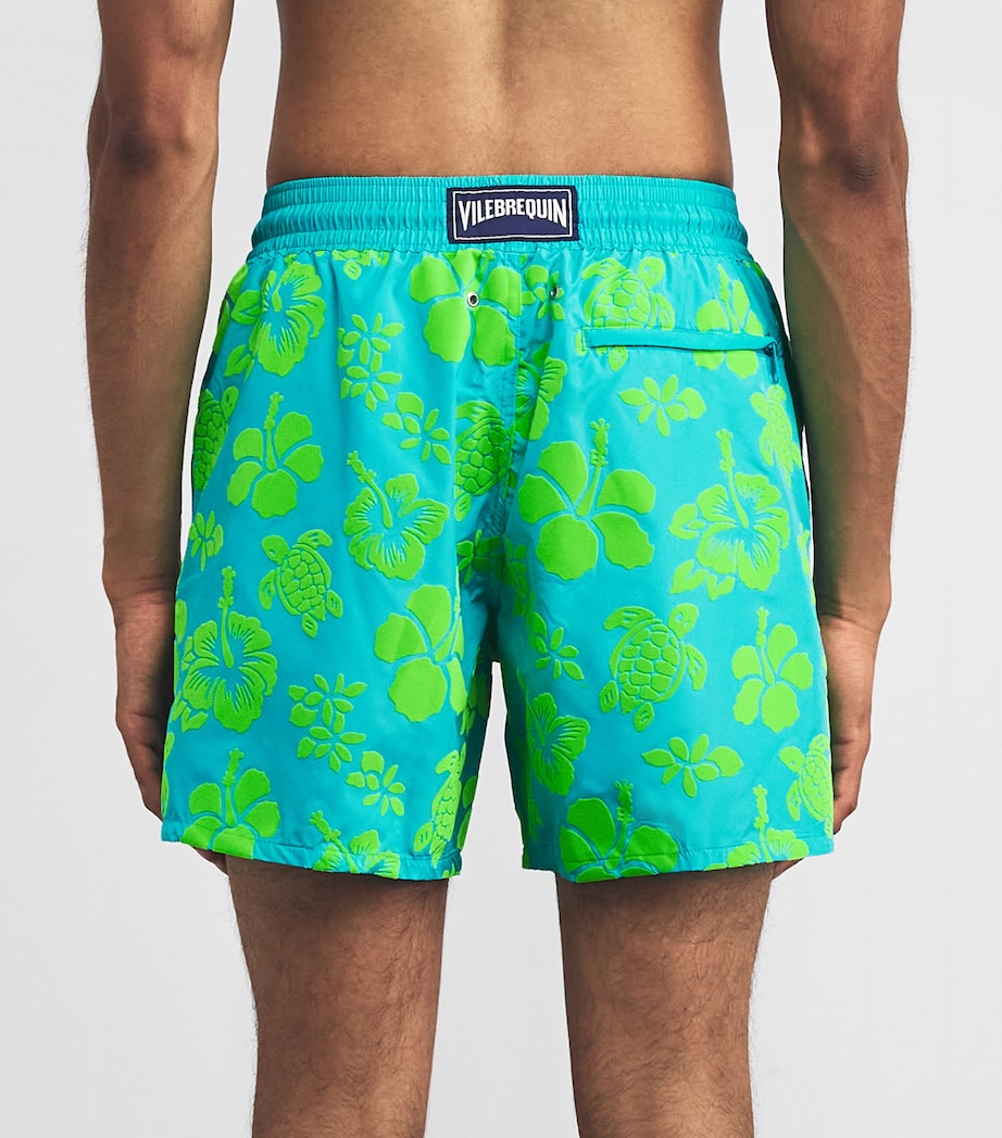 Turtle Print Mahina Swim Shorts 431-DISCO GREEN Image 4