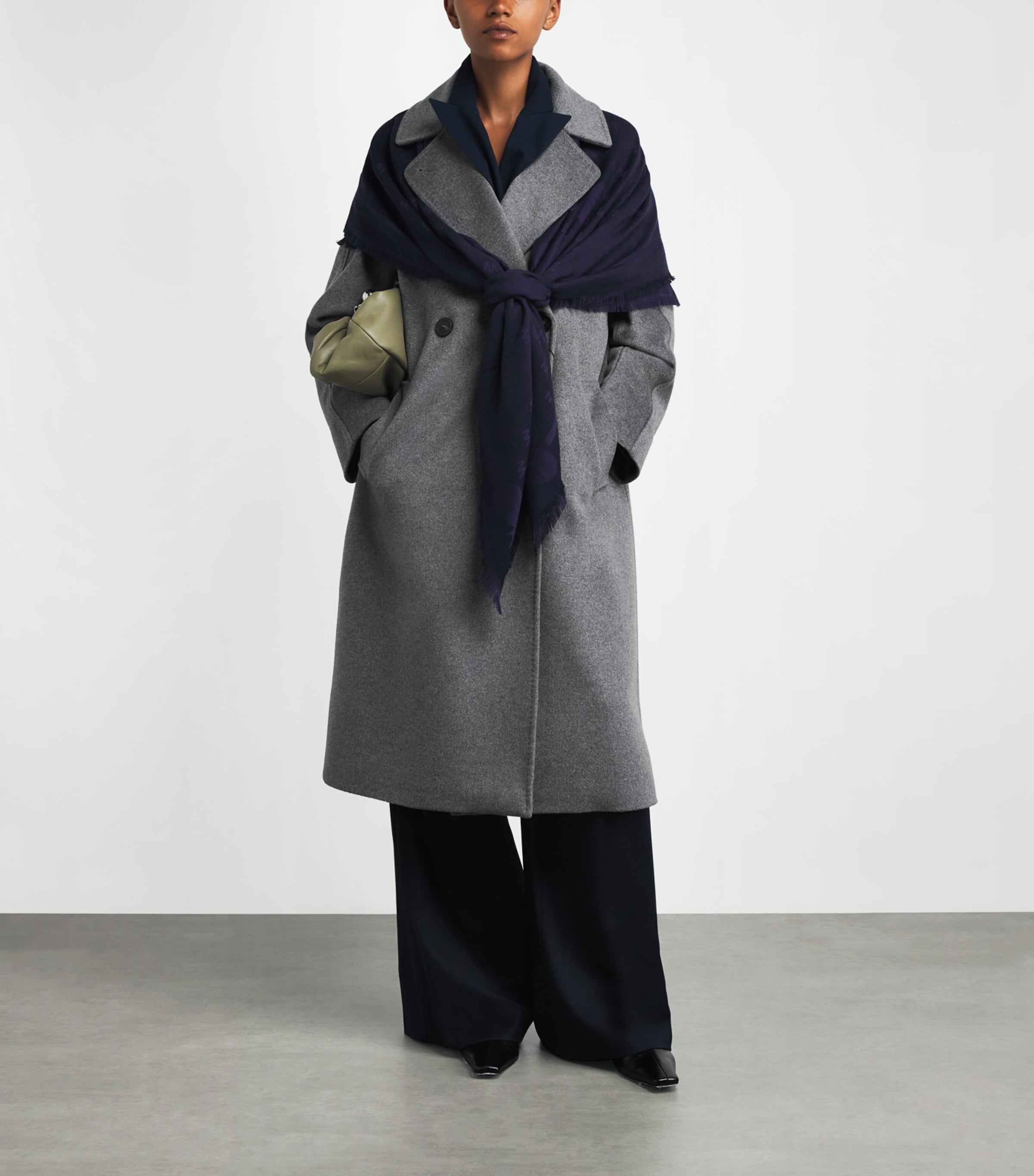 Virgin Wool Overcoat DARK GREY Image 2