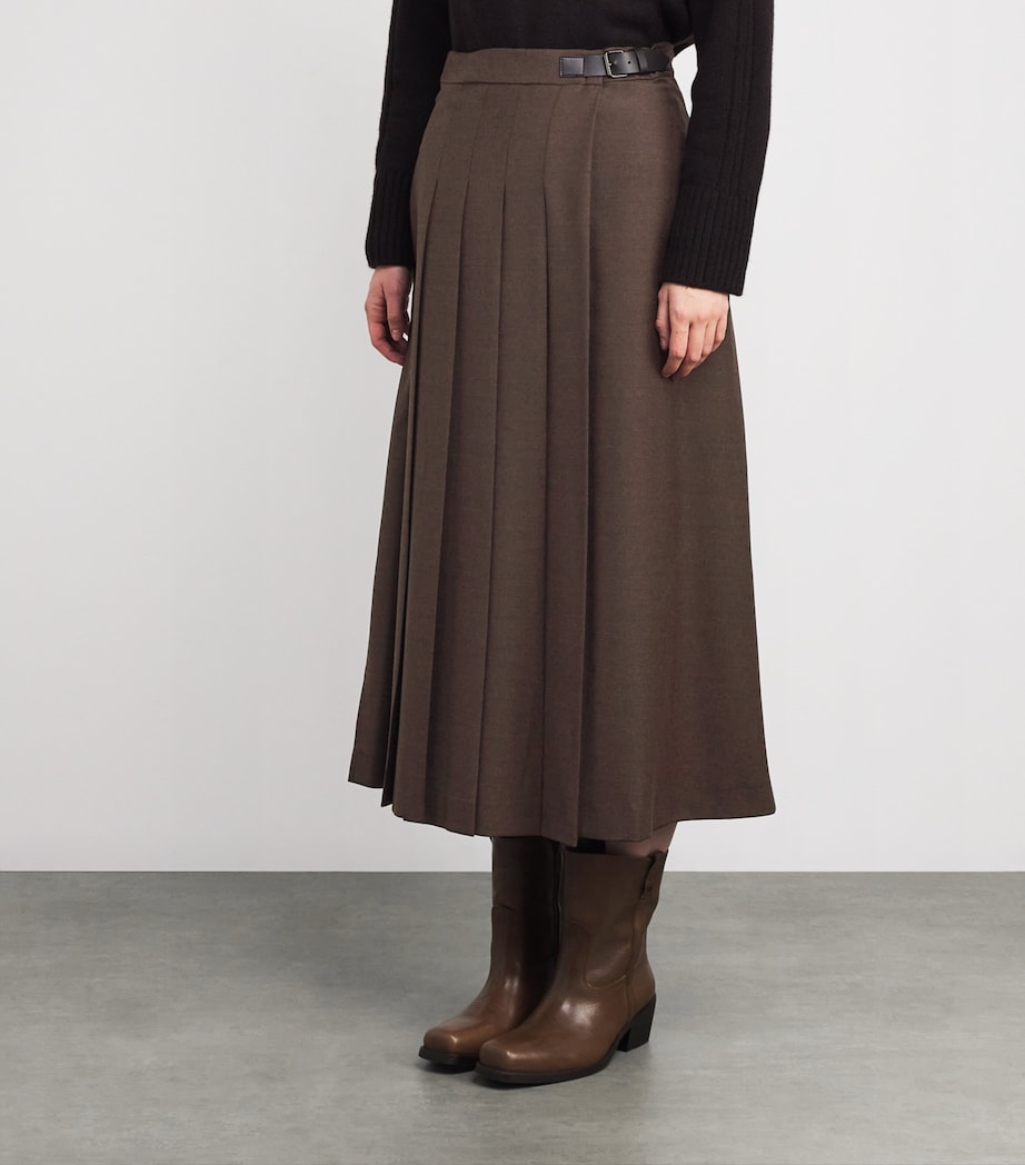 Wool-Blend Midi Skirt CHOCOLATE Image 3