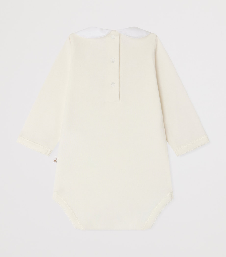 Bonpoint Cotton Collared Bodysuit (1-24 Months) Blanc Lait Image 2