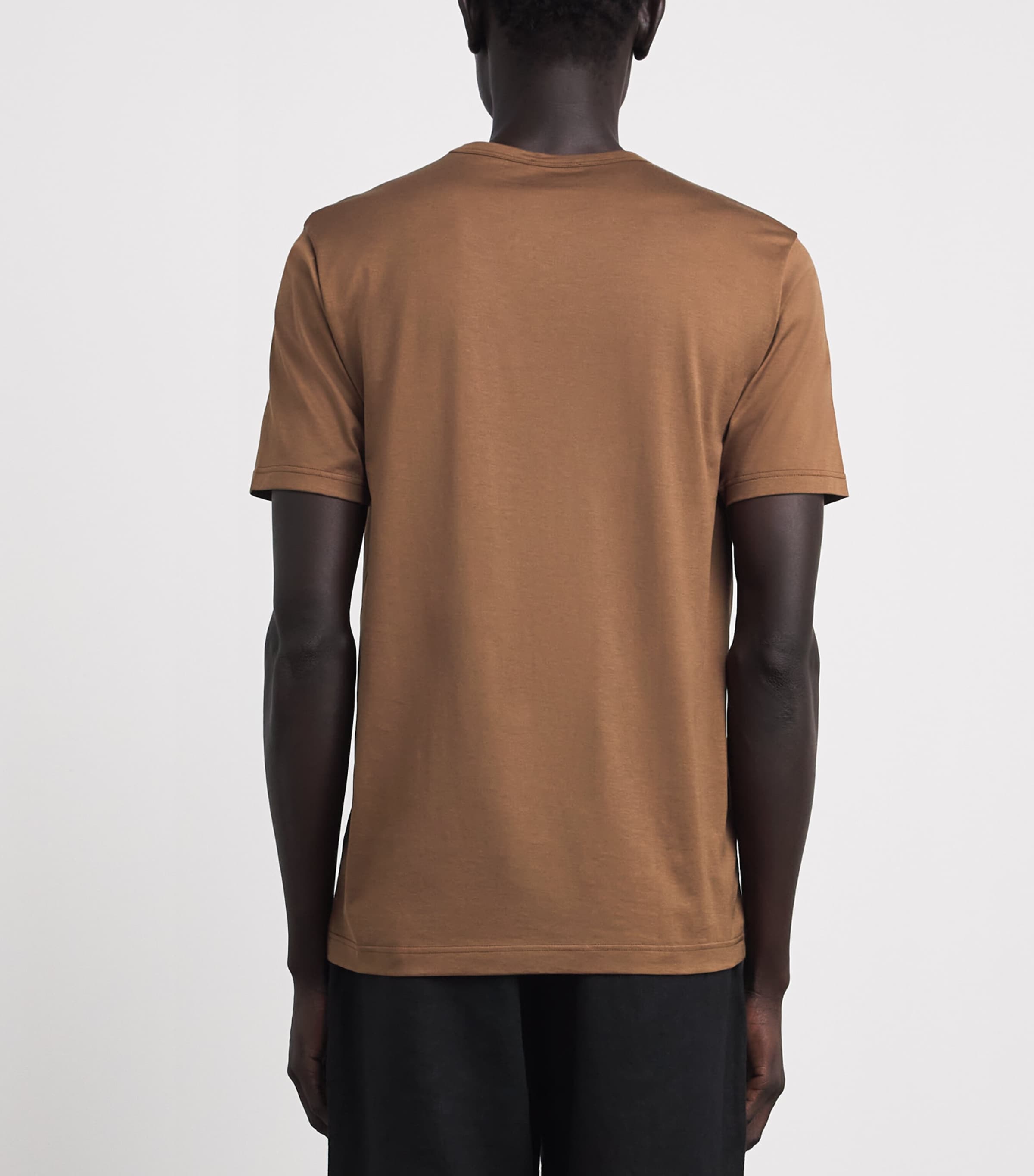 Sunspel Mens Supima Cotton Classic T-Shirt Brgu Bronze Image 5