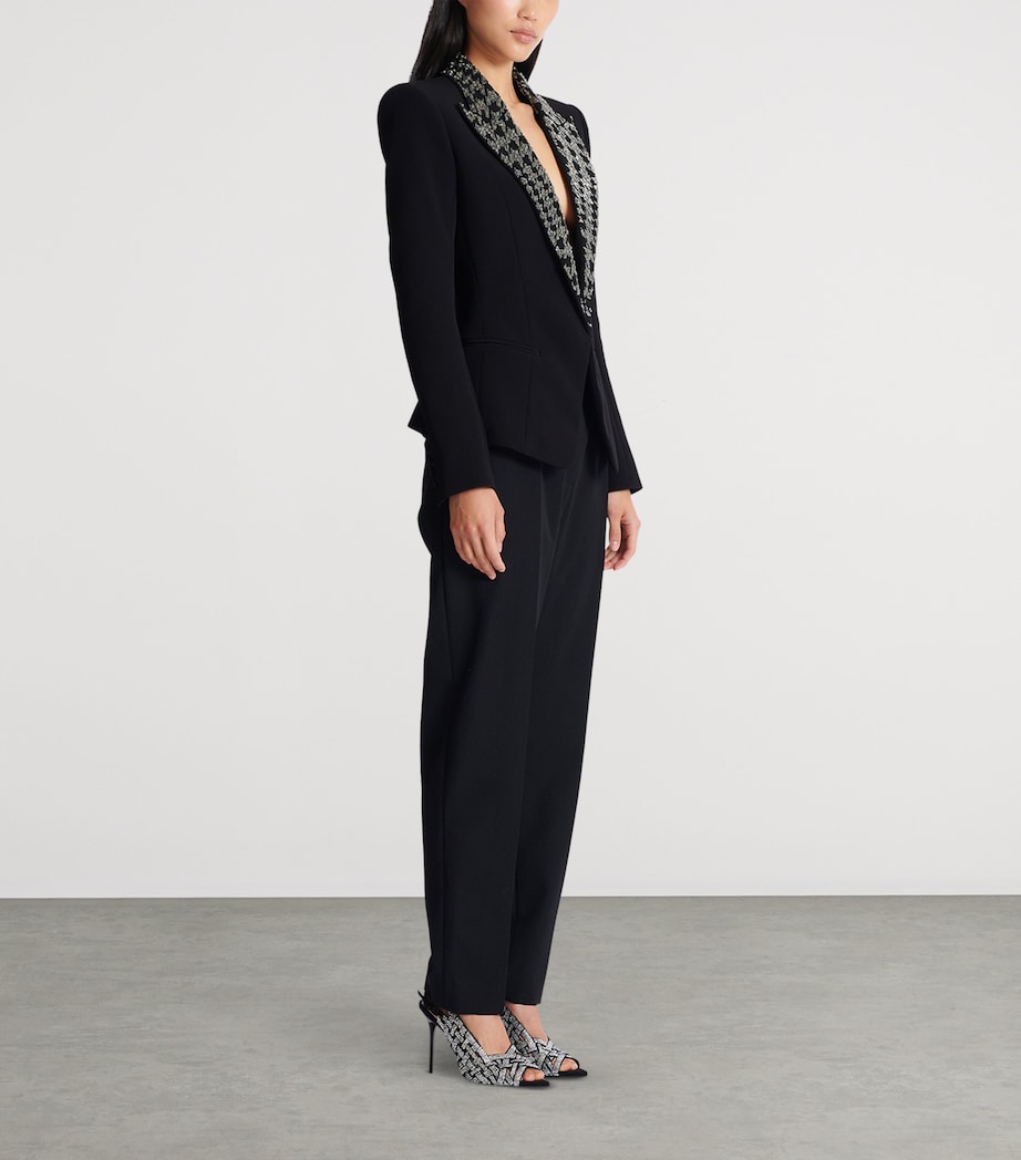 Embellished Tweed Jacket EAW NOIR/CRISTAL Image 2