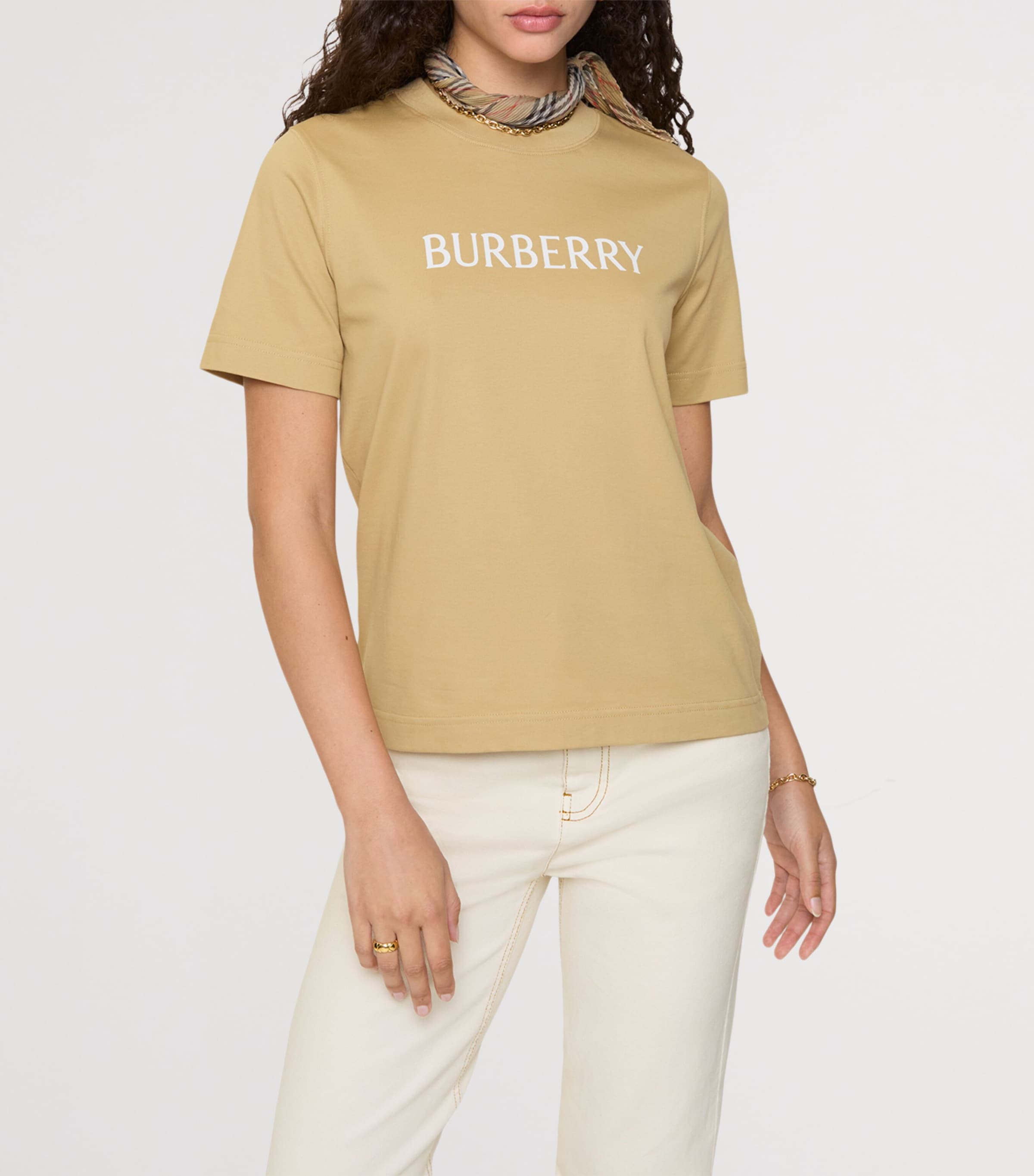 Cotton Logo T-Shirt FLAX Image 2