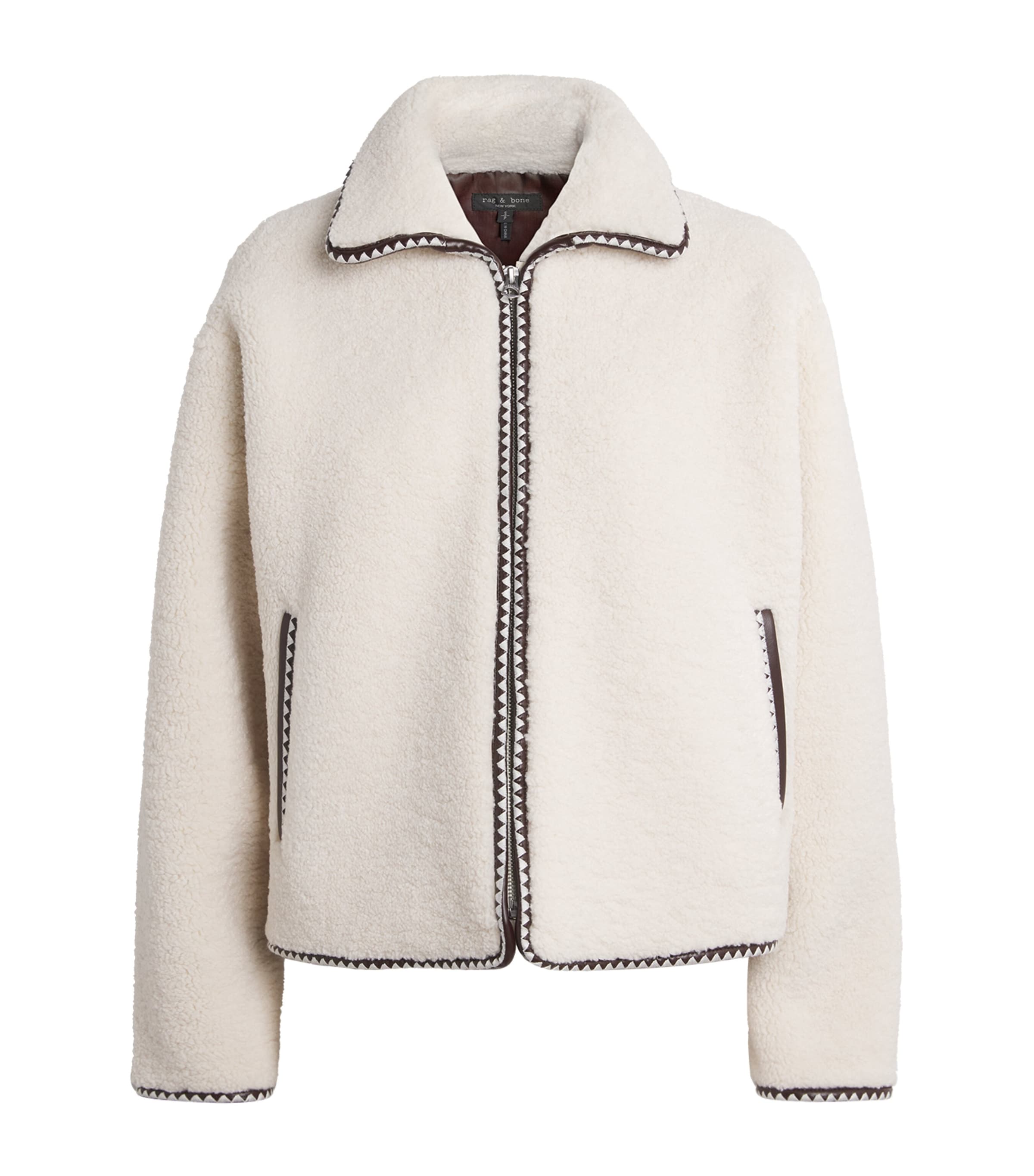 Rag & Bone Faux Shearling Mai Jacket In White