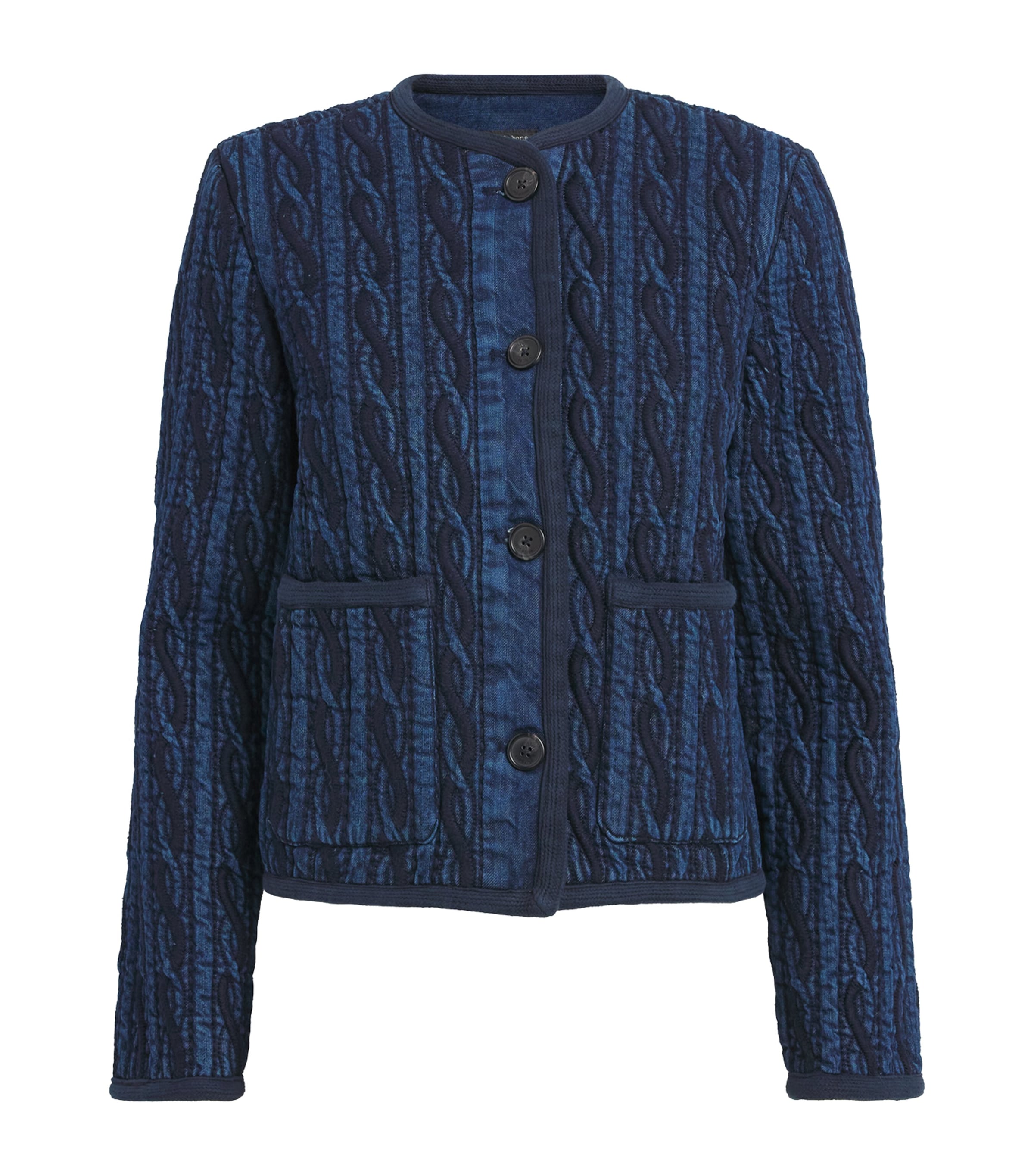 Rag & Bone Quilted Carter Denim Jacket In White