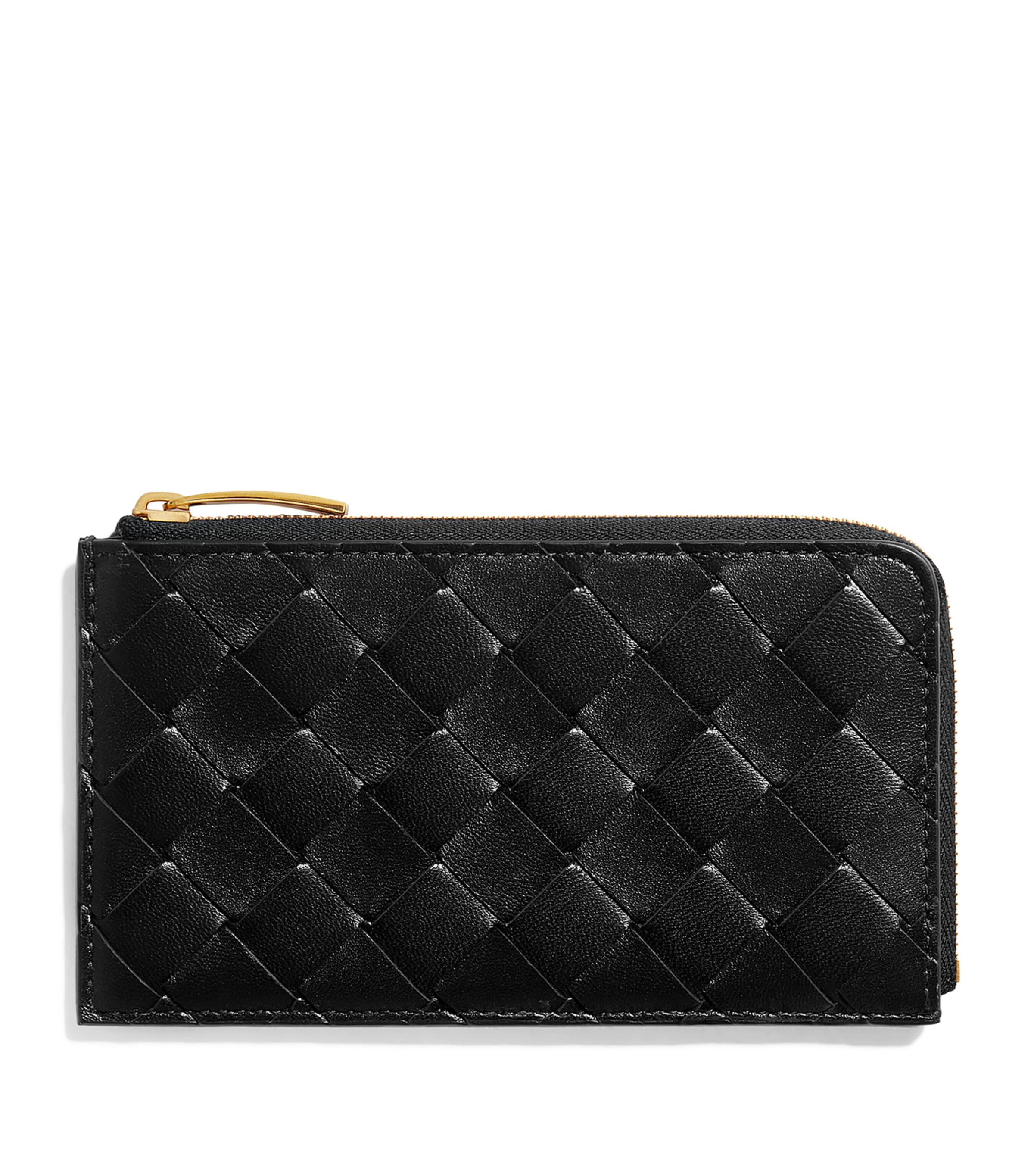 Bottega Veneta Leather Intrecciato L-Zip Card Holder Image 1
