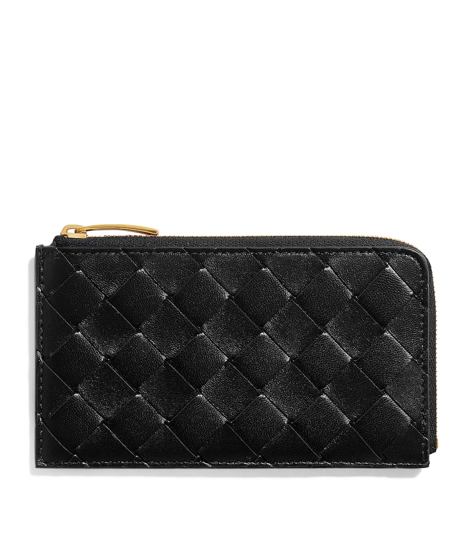 Bottega Veneta Leather Intrecciato L-Zip Card Holder Image 1