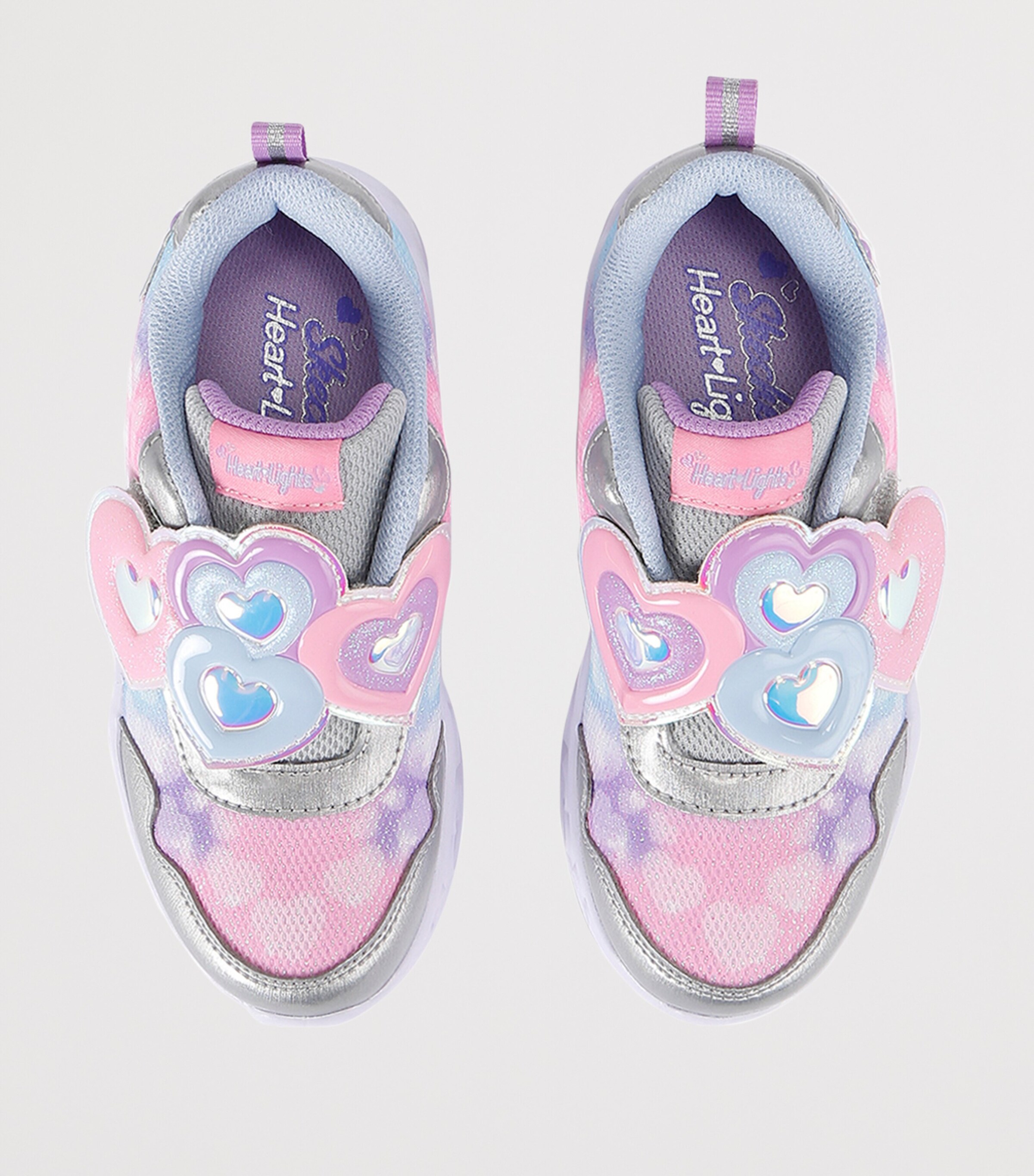 Skechers Heart Lights Trainers Lilac Image 4
