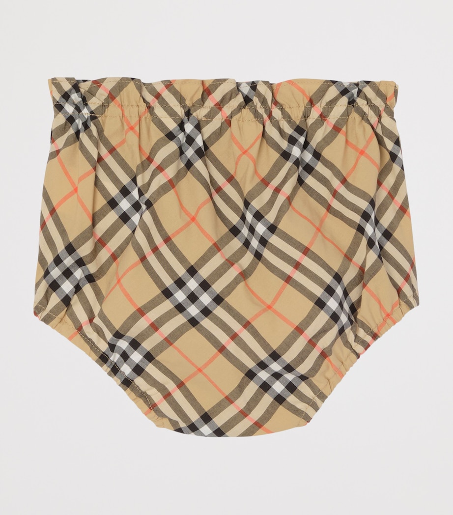 Burberry Kids Cotton Check Dress and Bloomers Set (1-18 Months) White Image 5