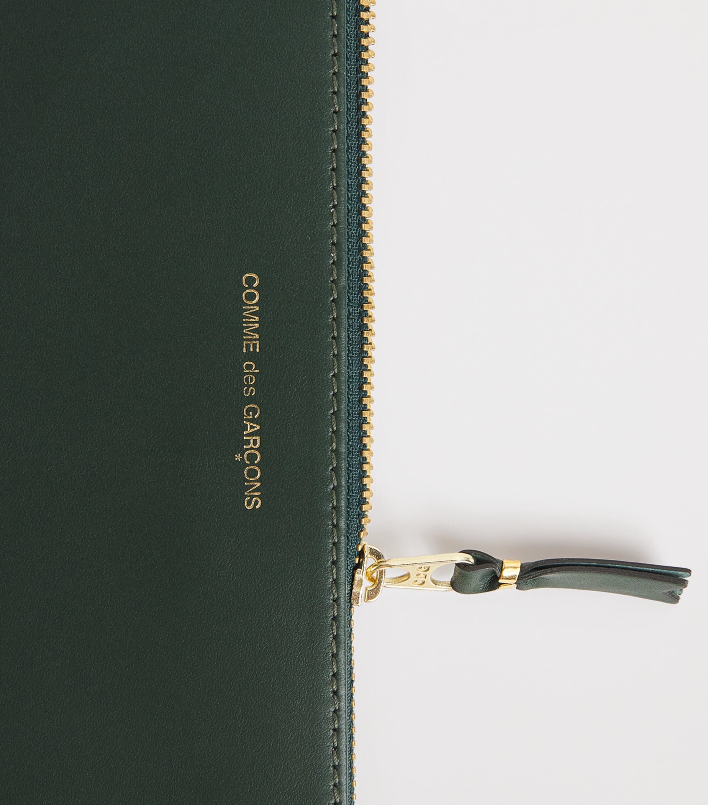 Comme Des Garçons Wallet Large Leather Pouch Bottle Green Image 4