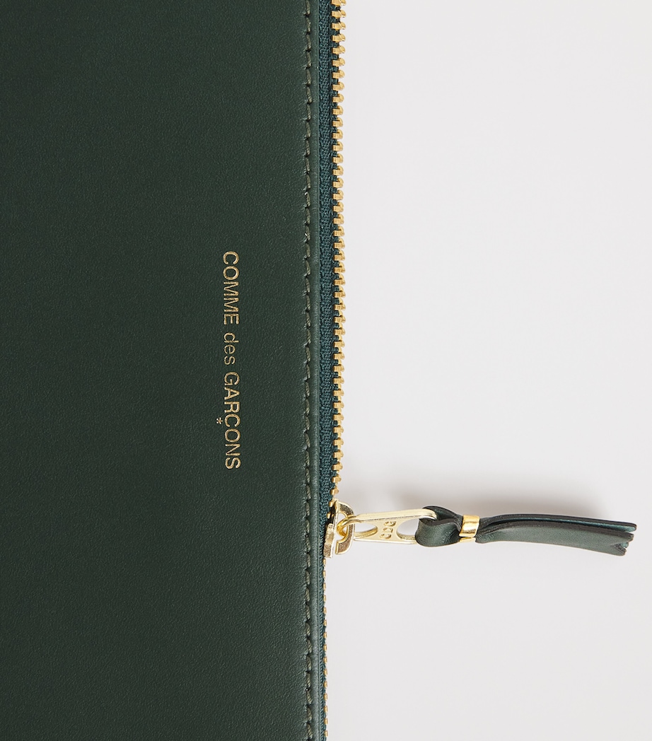 Comme Des Garçons Wallet Large Leather Pouch Bottle Green Image 4