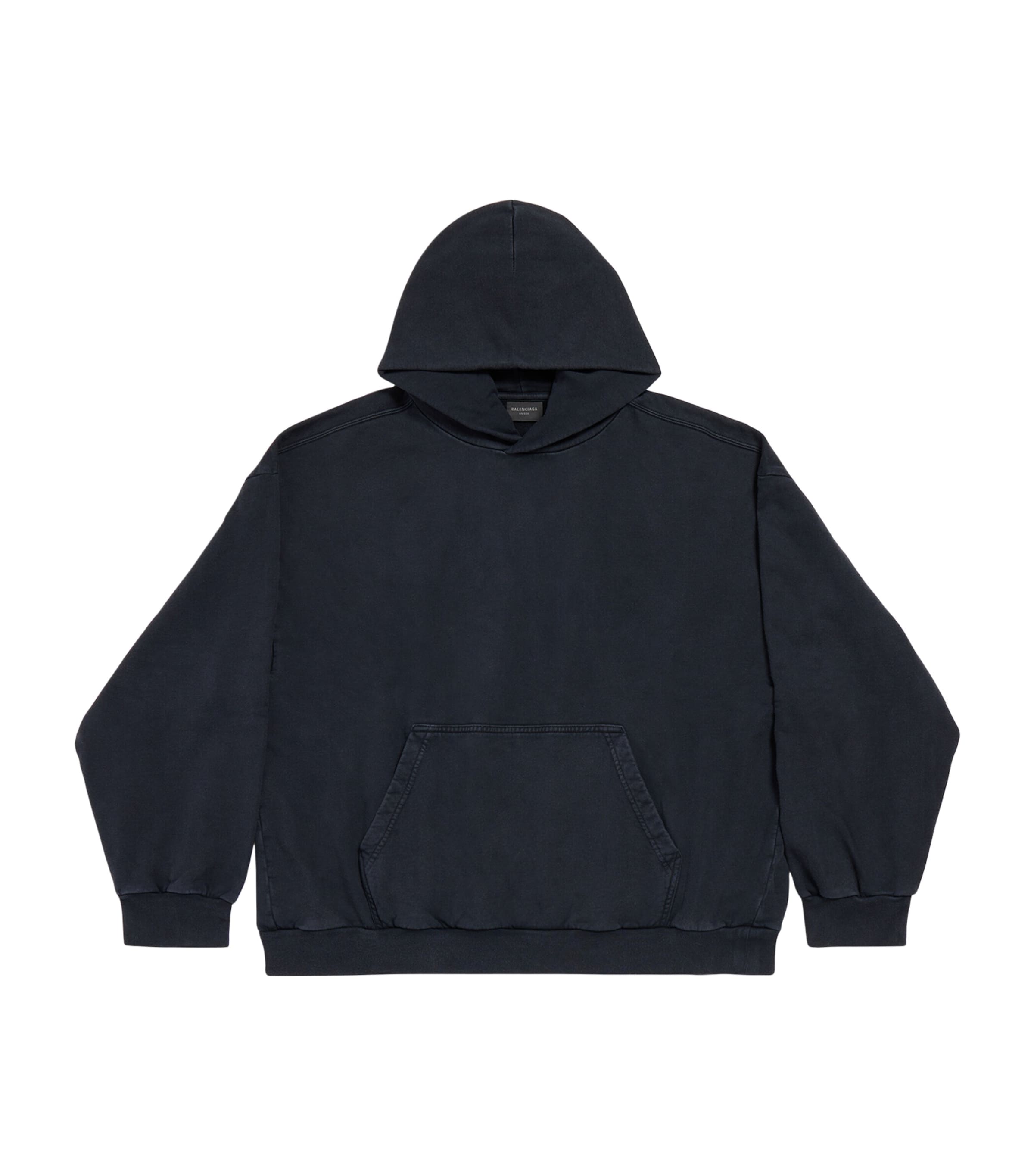 Shop Balenciaga Cotton Logo Hoodie In Grey