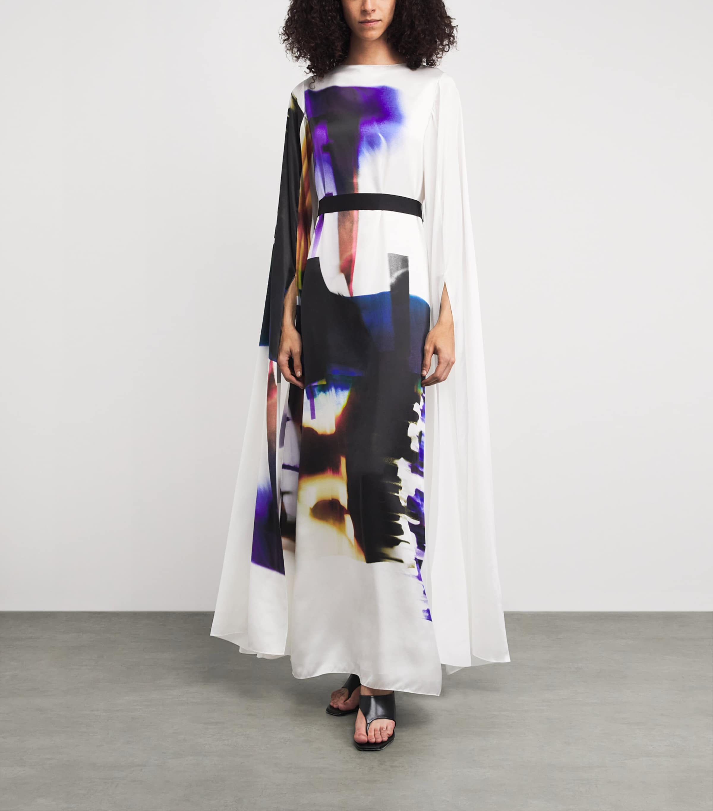Roksanda Womens Silk Belted Razi Maxi Dress Station Print Image 2