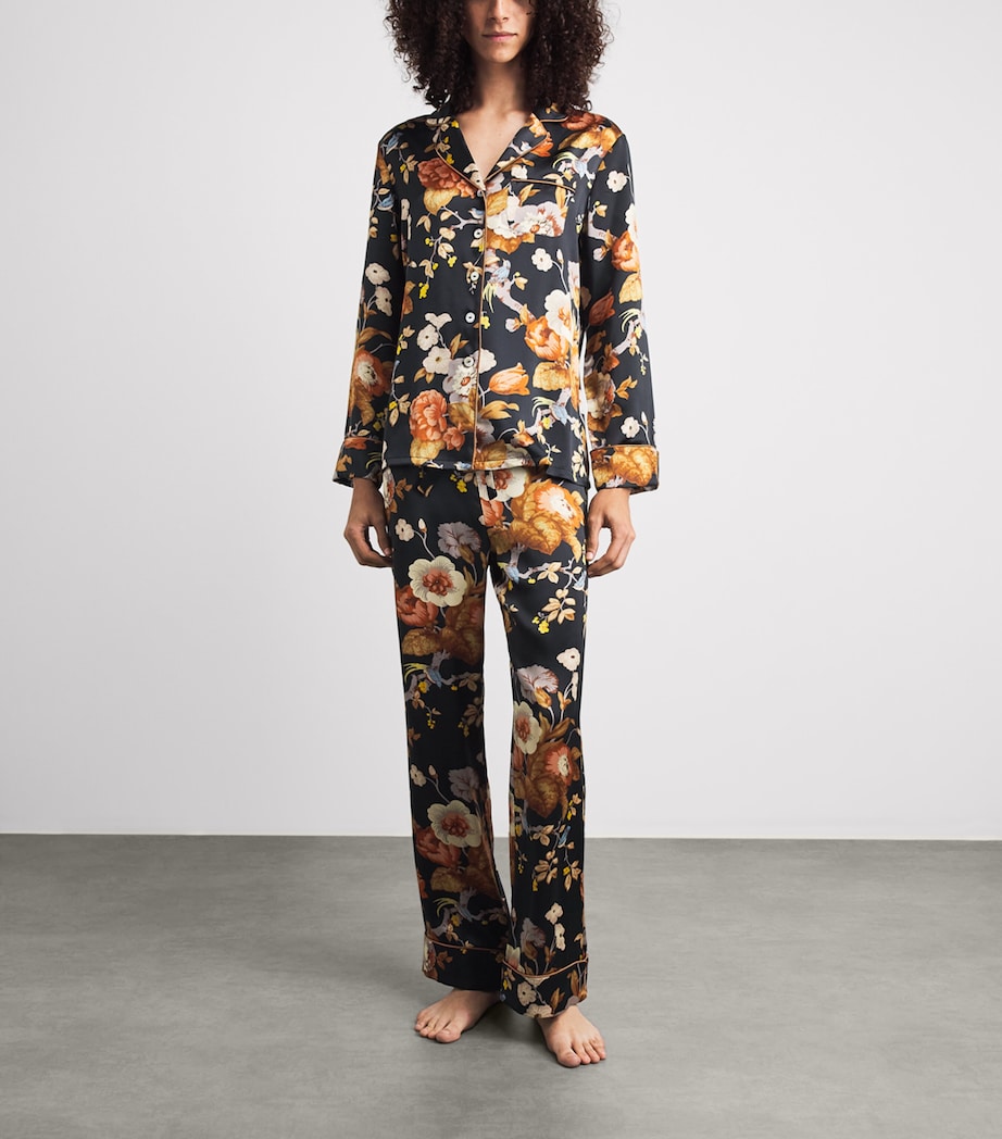 Olivia von Halle Womens Silk Floral Lila Evora Pyjama Set Evora Image 2