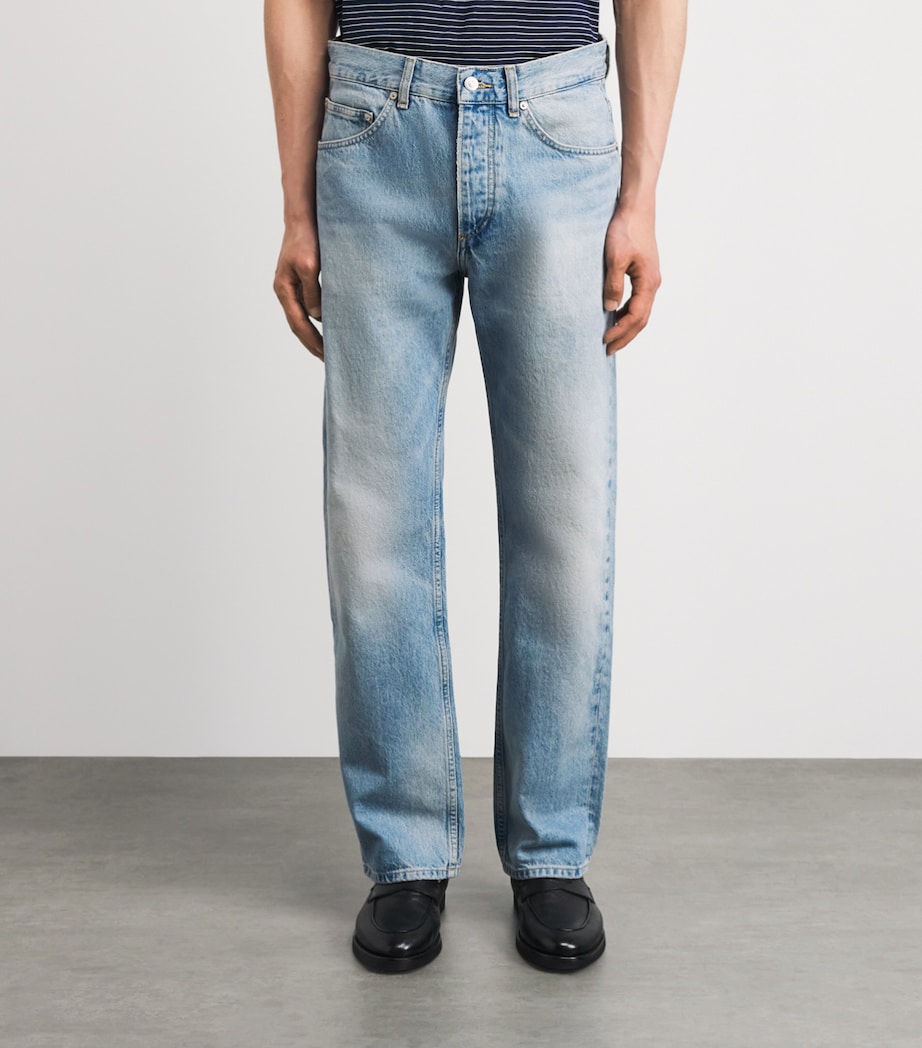 Sandro Paris Mens Straight Jeans Light Blue Denim Image 4