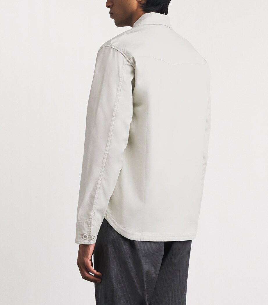 Officine Generale Mens Cotton-Blend Malo Overshirt Moon Image 5