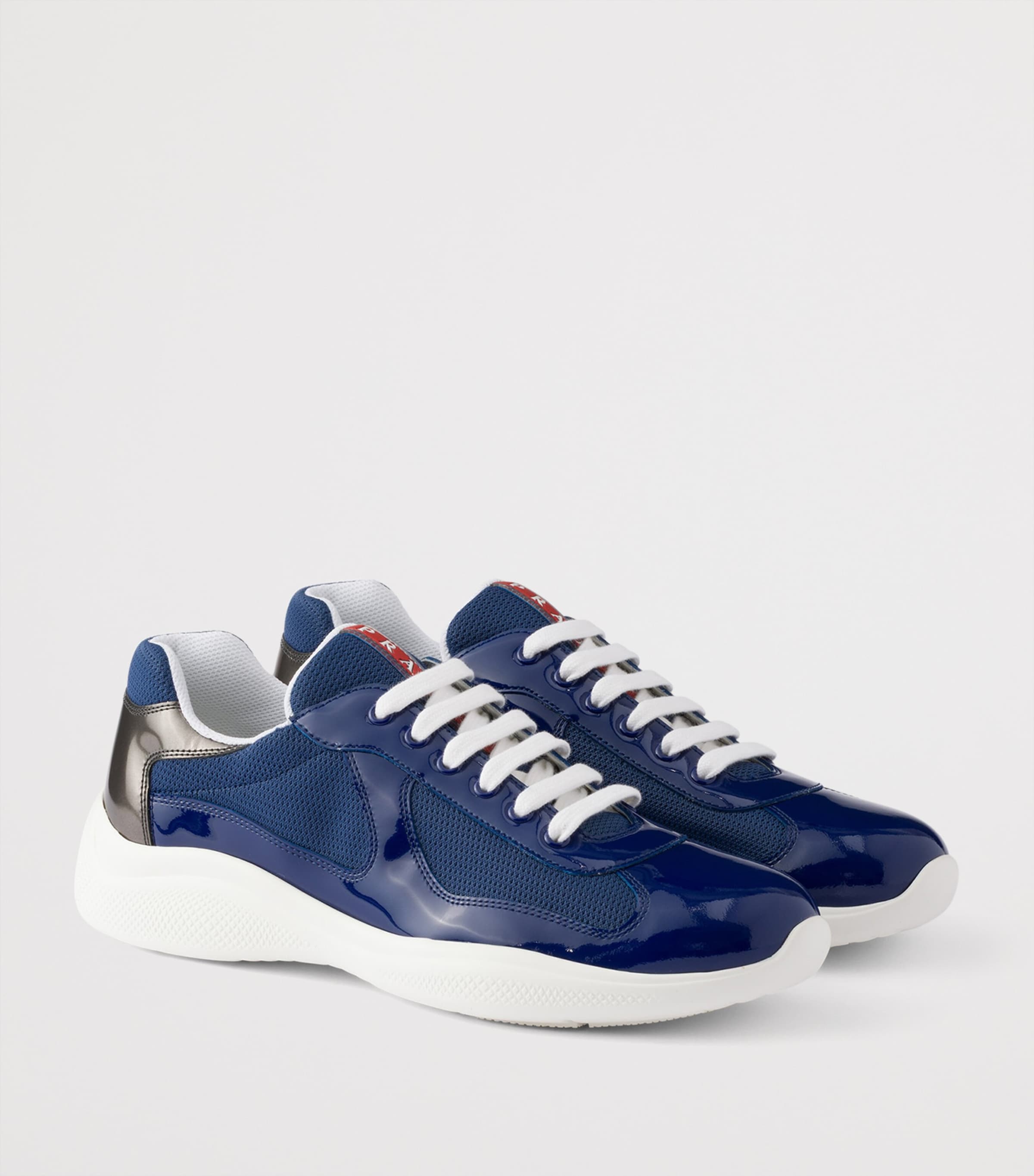 Prada Patent Leather America's Cup Sneakers Blue Image 2
