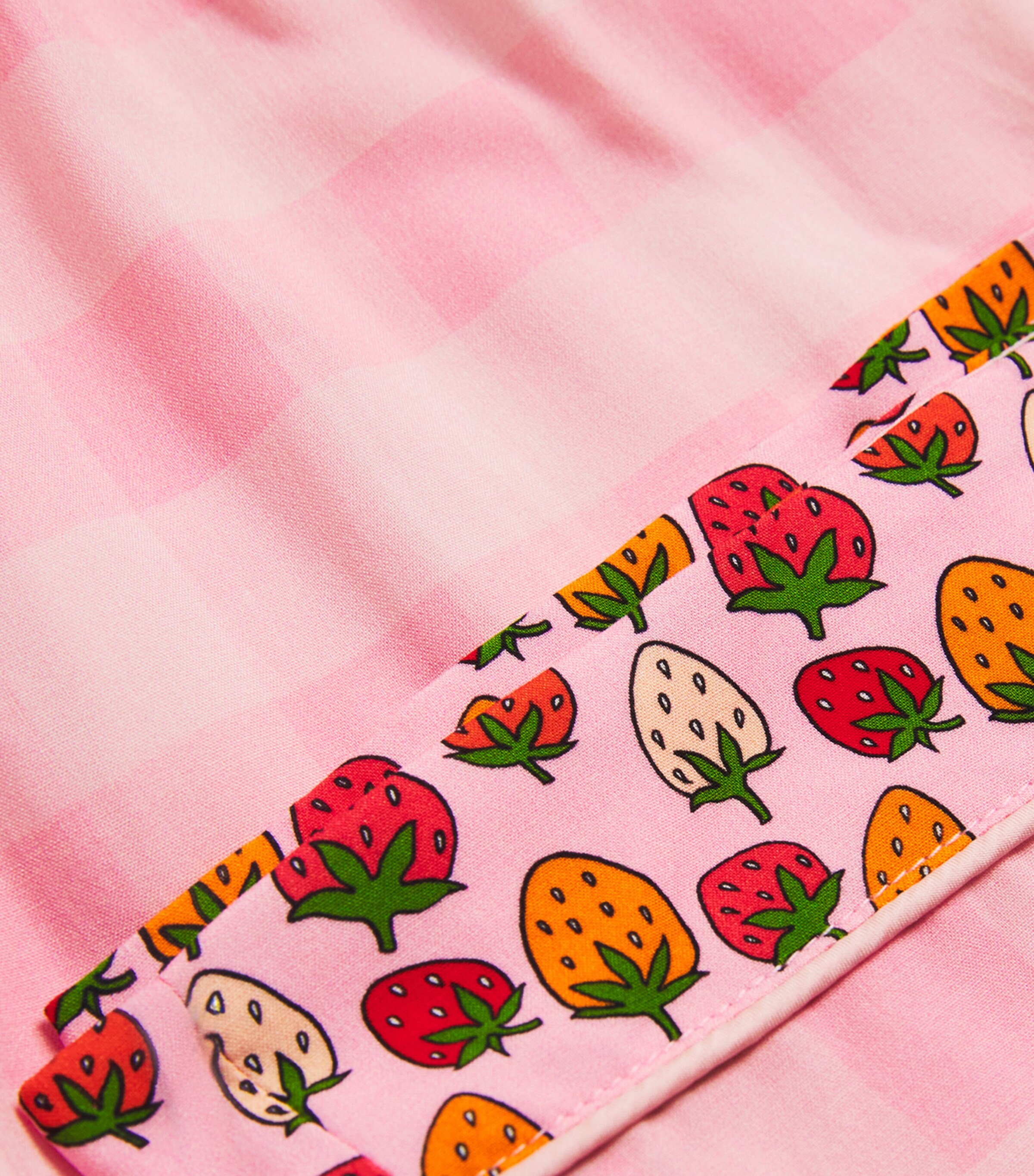 Fruit Check Print Pyjama Set (2-13 Years) PINK CHECK Image 4