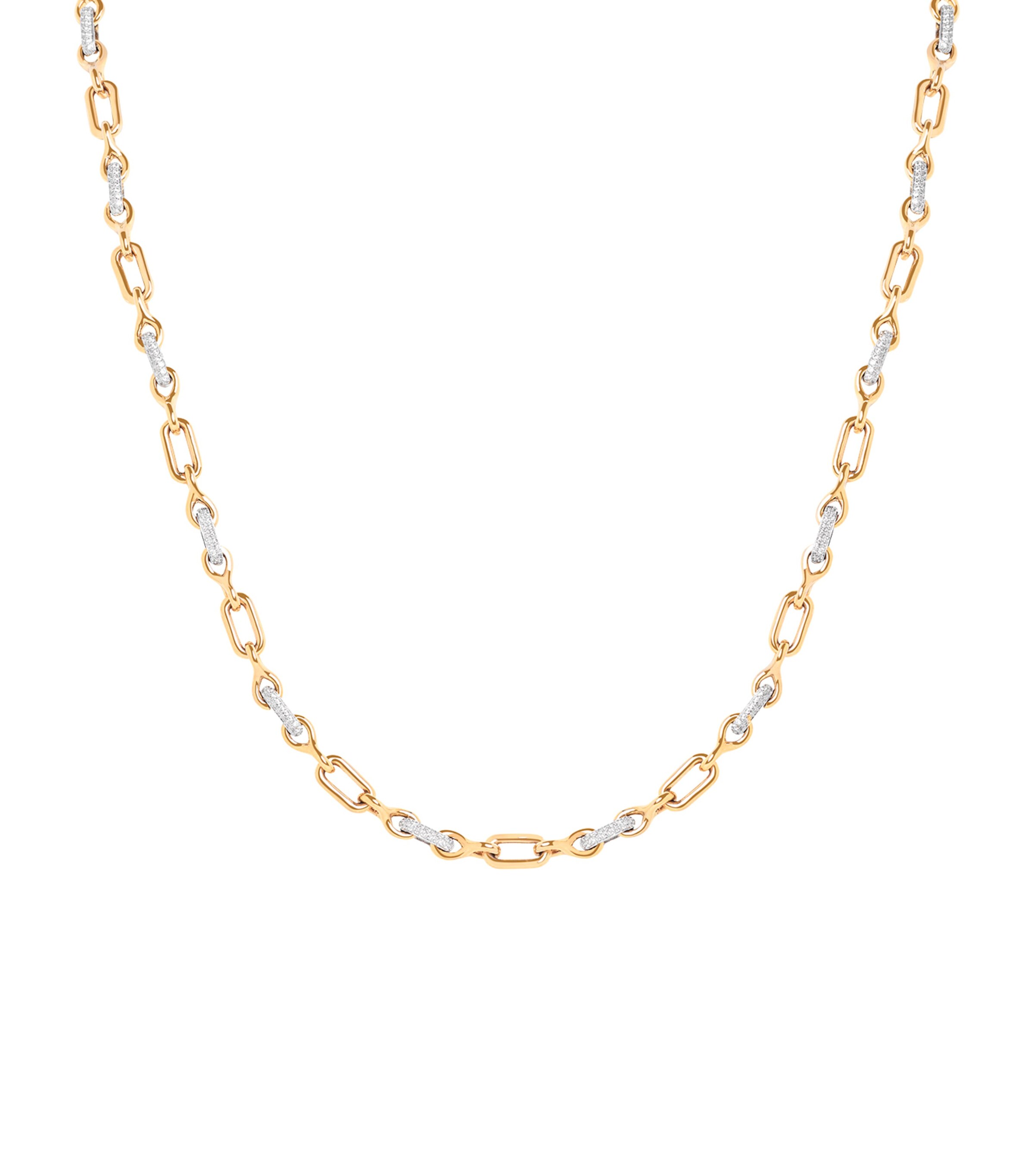 Astrid & Miyu Pavé Chain Link Necklace Gold Image 1