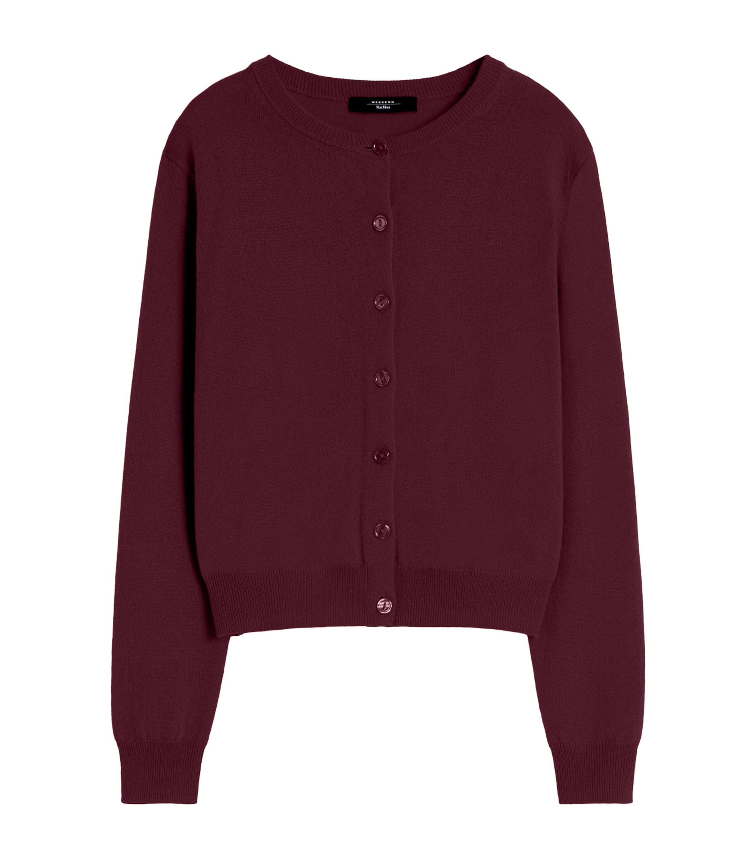 Weekend Max Mara Womens Wool-Cashmere Cardigan Bordeaux Image 1