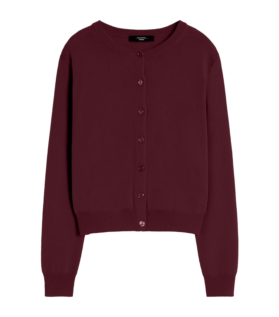 Weekend Max Mara Womens Wool-Cashmere Cardigan Bordeaux Image 1