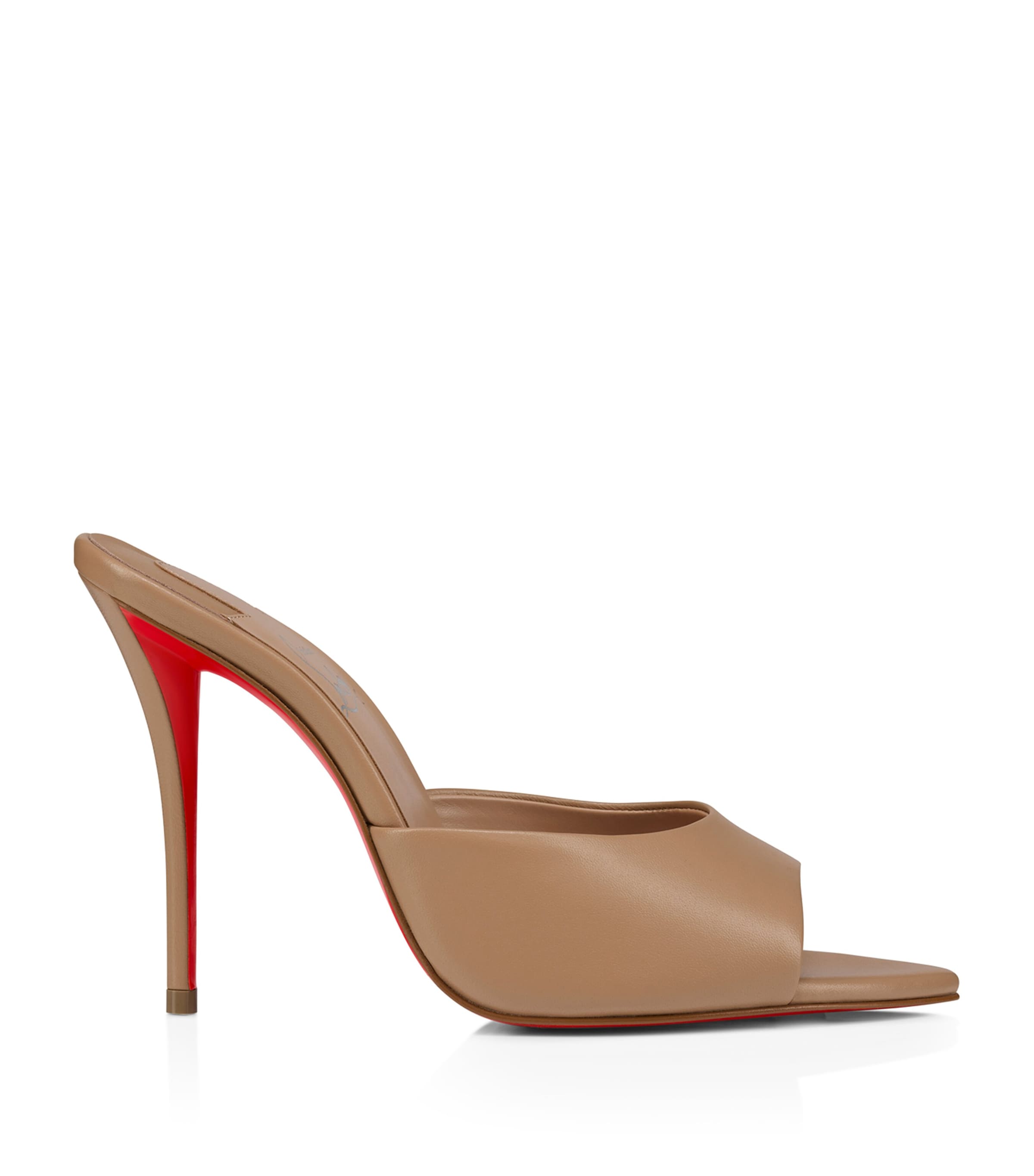 Christian Louboutin Nicol Is Back Red Sole Slide High-heel Sandals In Brown