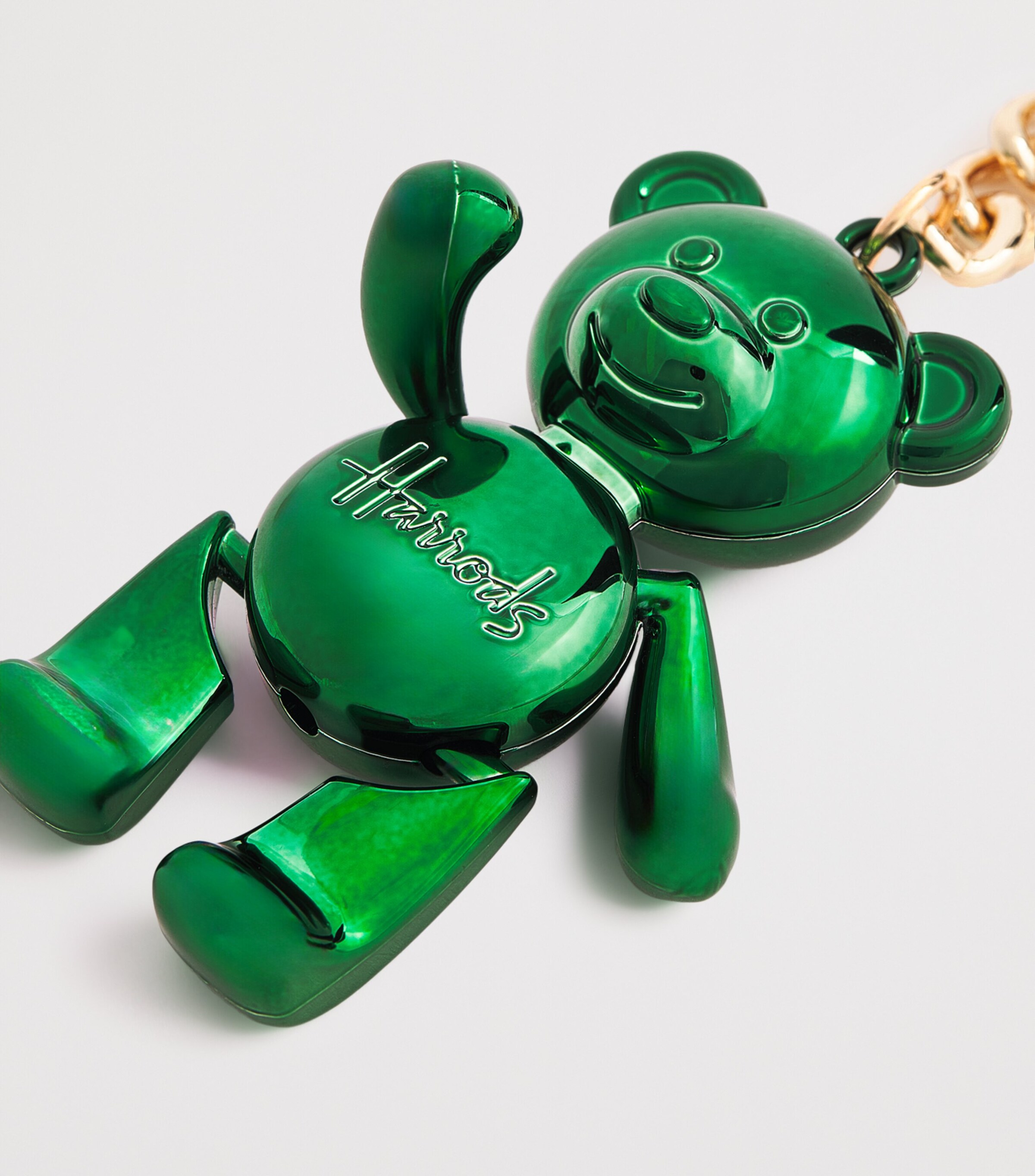 Jointed Bear Keyring HARRODS GREEN Image 2