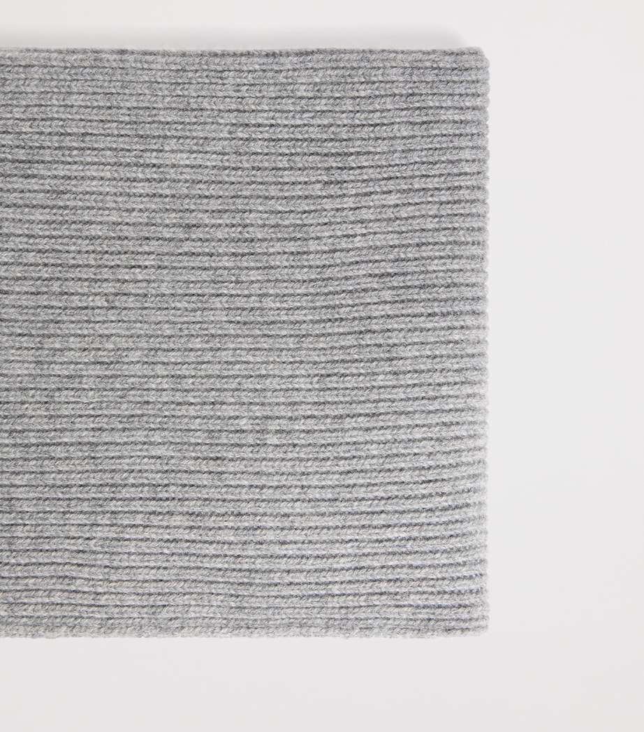Cashmere Ribbed Tatodine Snood GRIS CHINE CLAIR Image 2